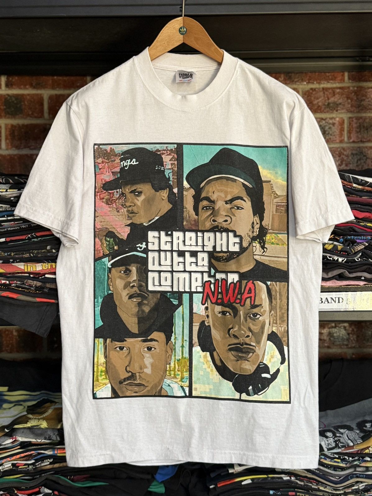 Band Tees × Rap Tees × Vintage Vintage N.W.A Staight Outta Compton Rap Tee Size US L / EU 52-54 / 3 - 1 Thumbnail