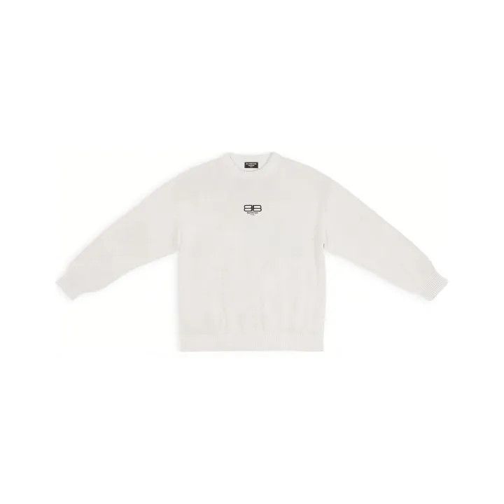 Balenciaga Balenciaga Embroidered Logo Long Sleeve Sweater Size US S / EU 44-46 / 1 - 1 Thumbnail