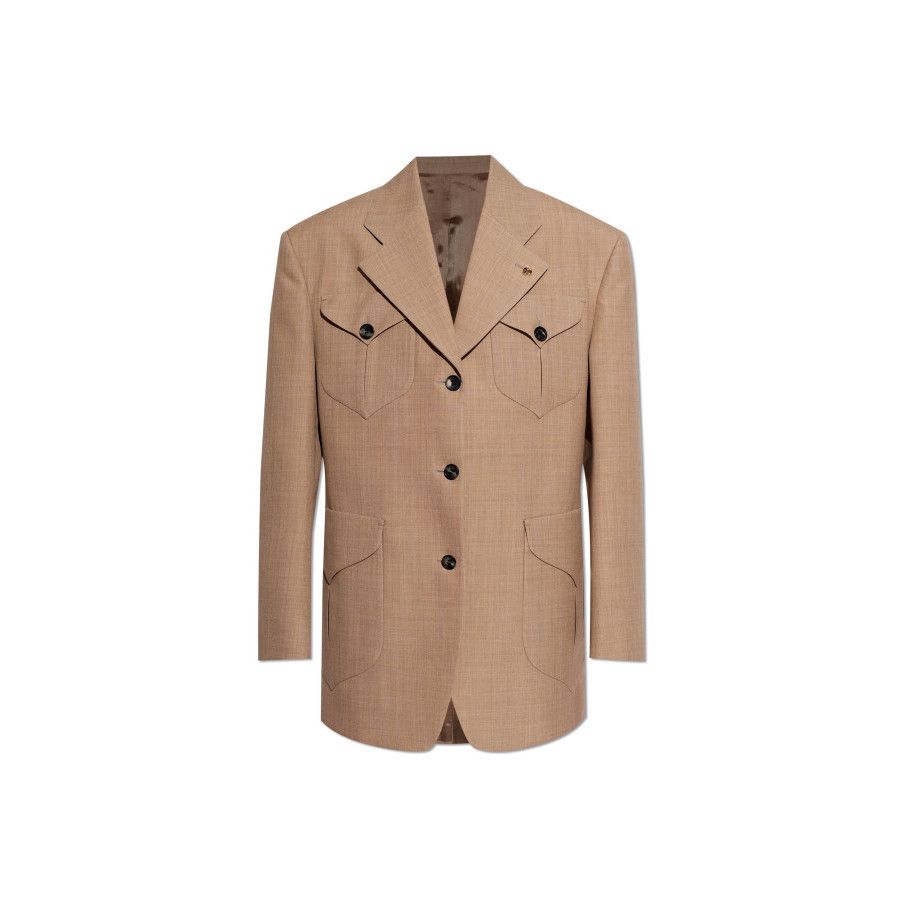 Versace VERSACE Beige Wool Blazer New & Authentic (Women's size:IT 4 Size M / US 6-8 / IT 42-44 - 1 Preview