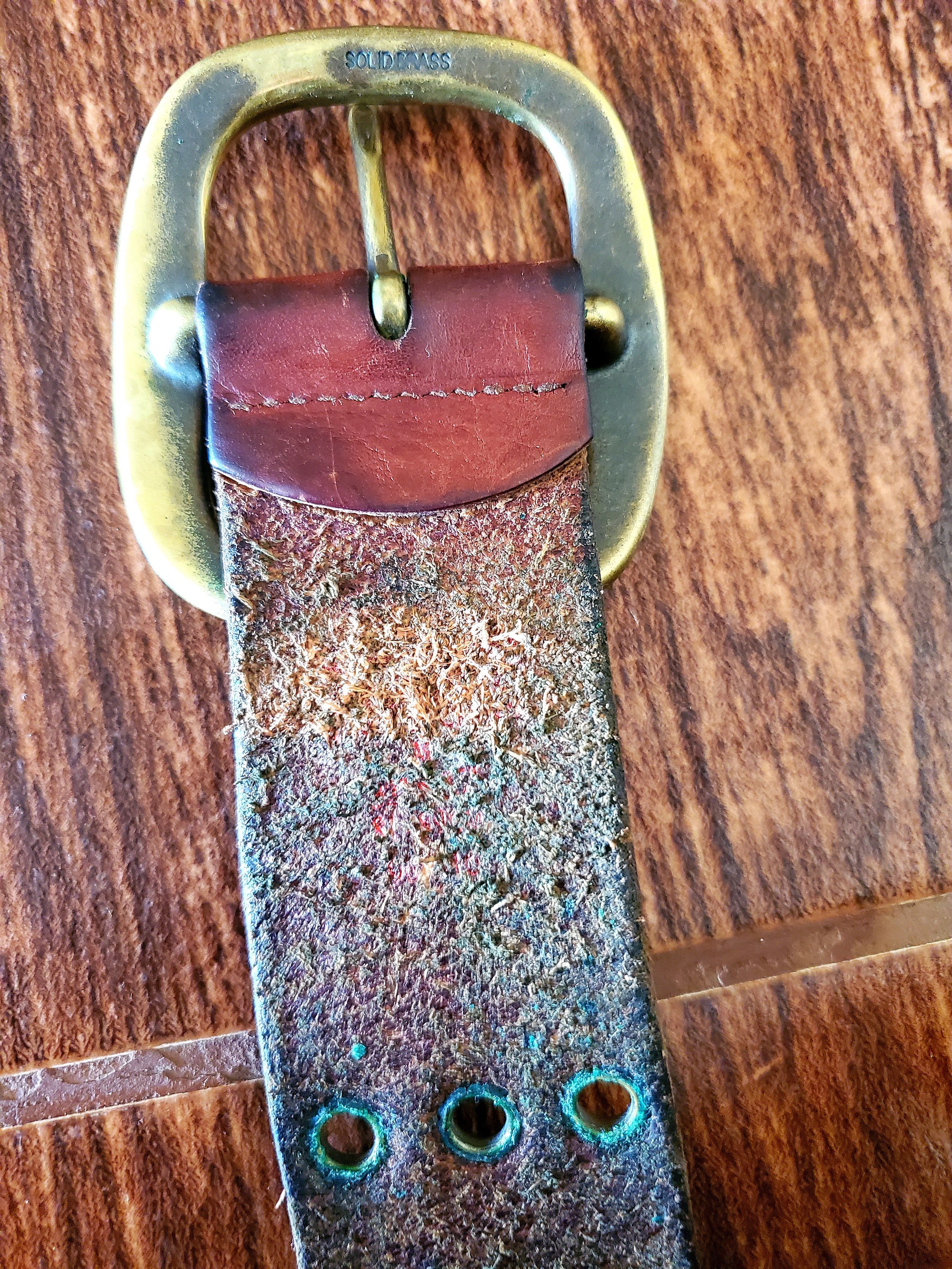 Japanese Brand × Vintage Vintage Leather Metal Rings Belt Size 32 - 4 Thumbnail