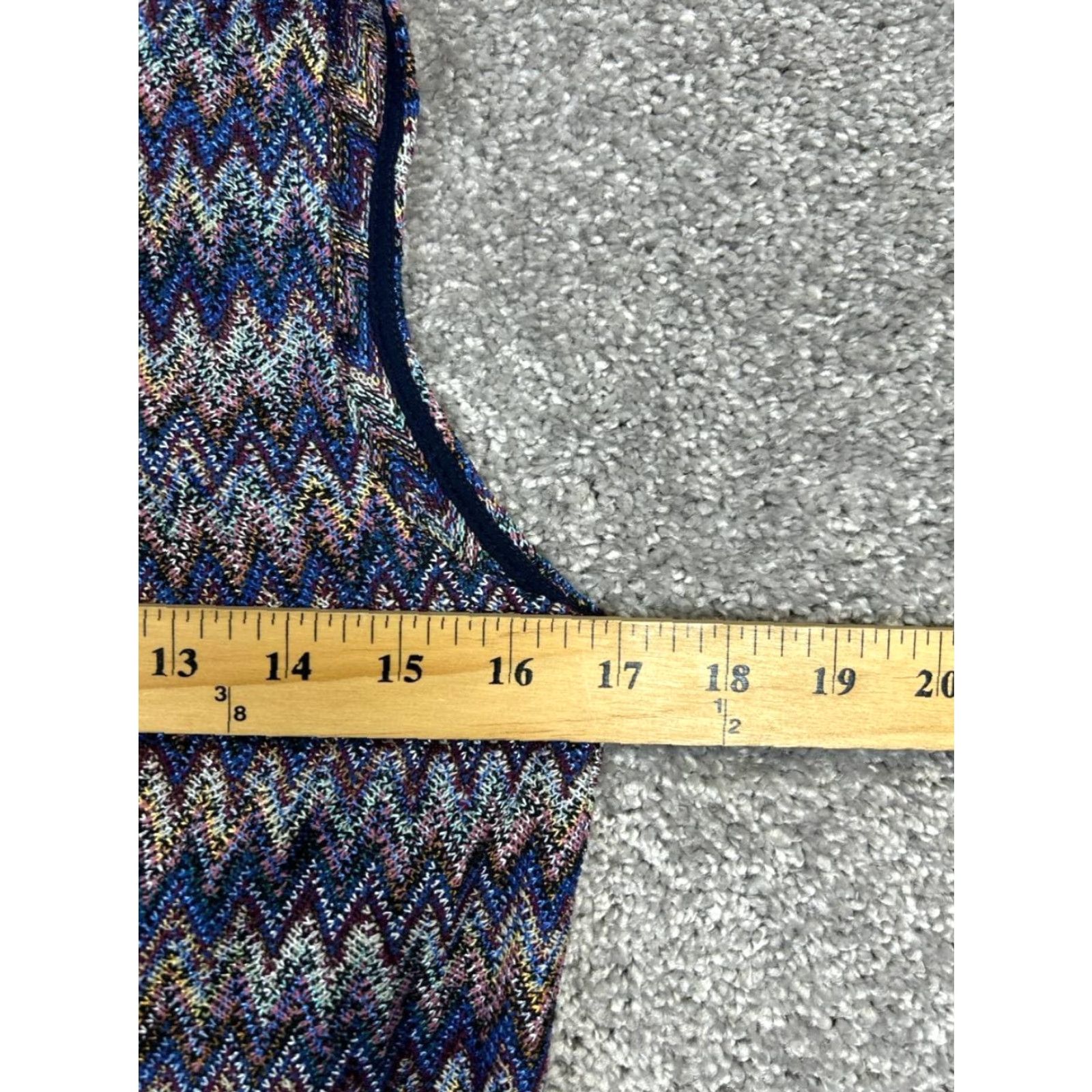 Vintage Maeve Dress Womens Small Purple Gray Yellow Knit Blouson V-Neck Sleeveless Knee Length Casual Everyday Shaped Size S / US 4 / IT 40 - 6 Thumbnail