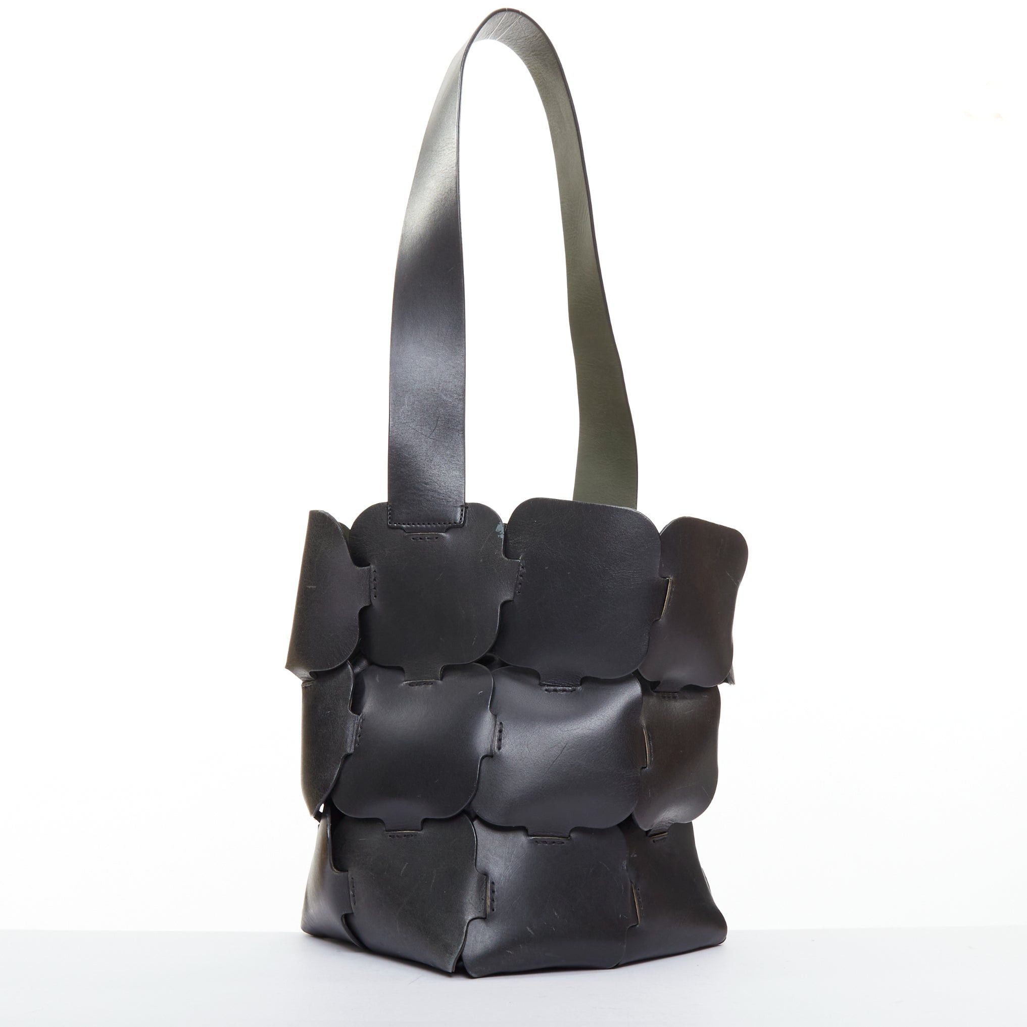 Paco Rabanne PACO RABANNE Bucket black puzzle leather patch medium shoulder bag Size ONE SIZE - 1 Thumbnail
