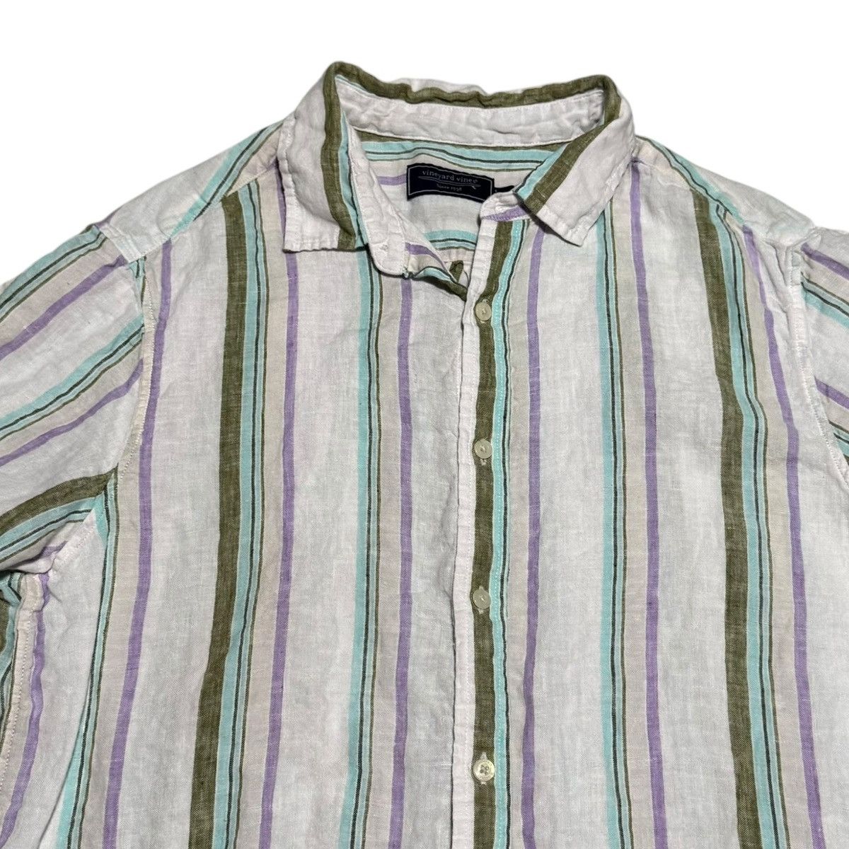 Vineyard Vines Vineyard Vines Linen Striped Casual Button Up Shirt Men's L Size US L / EU 52-54 / 3 - 2 Thumbnail