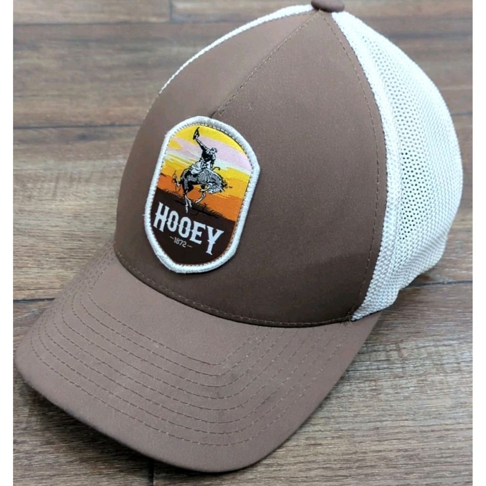 Vintage Hooey Hat Flex Fit Brown Rodeo Bronco Cowboy logo Size S/M Mens Baseball Cap Casual Breathable Lightweight Moisture Wicking Stretch Size ONE SIZE - 2 Thumbnail