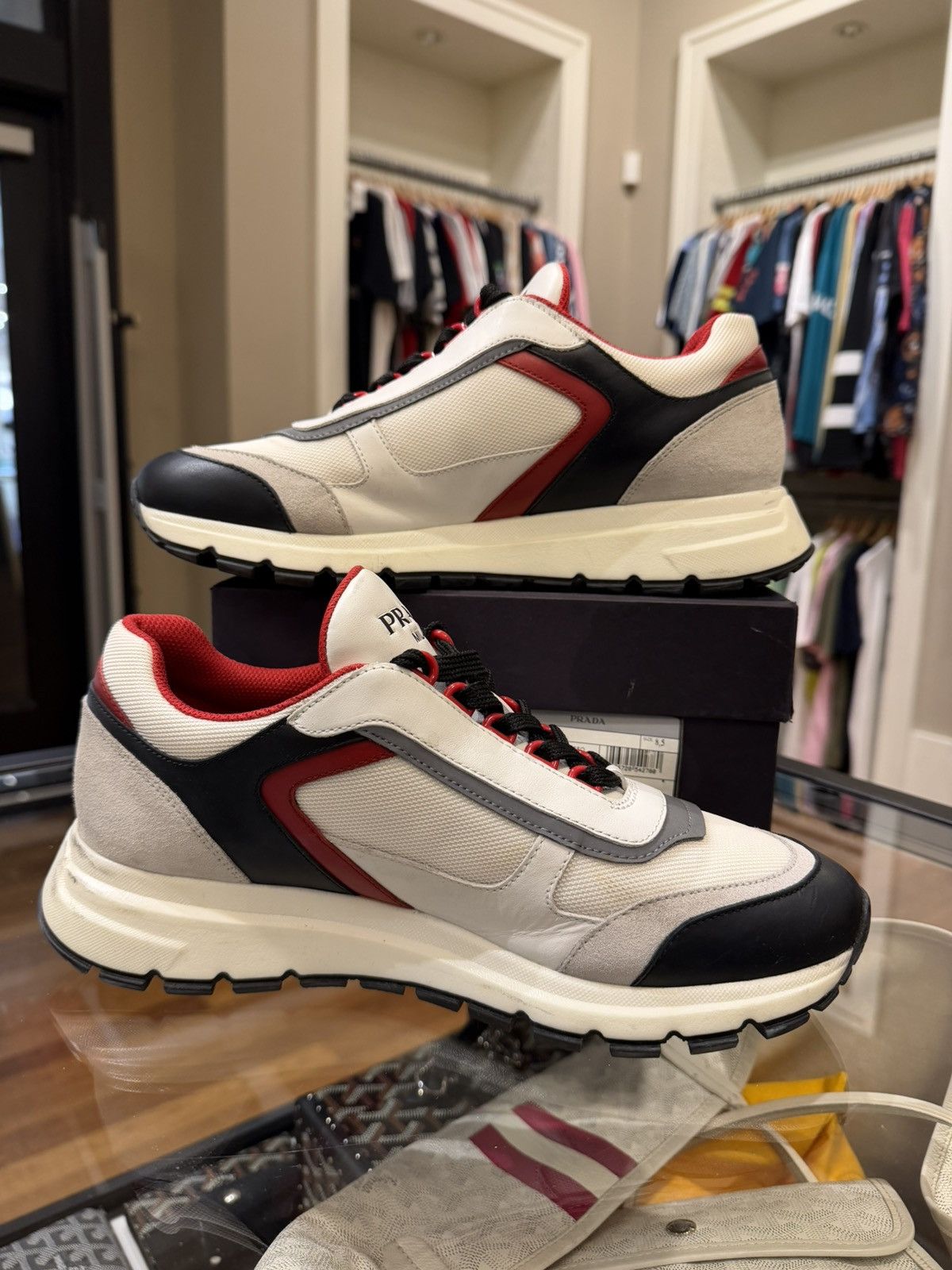 Prada Prada Leather Trainer Sneakers Size US 8.5 / EU 41-42 - 2 Thumbnail