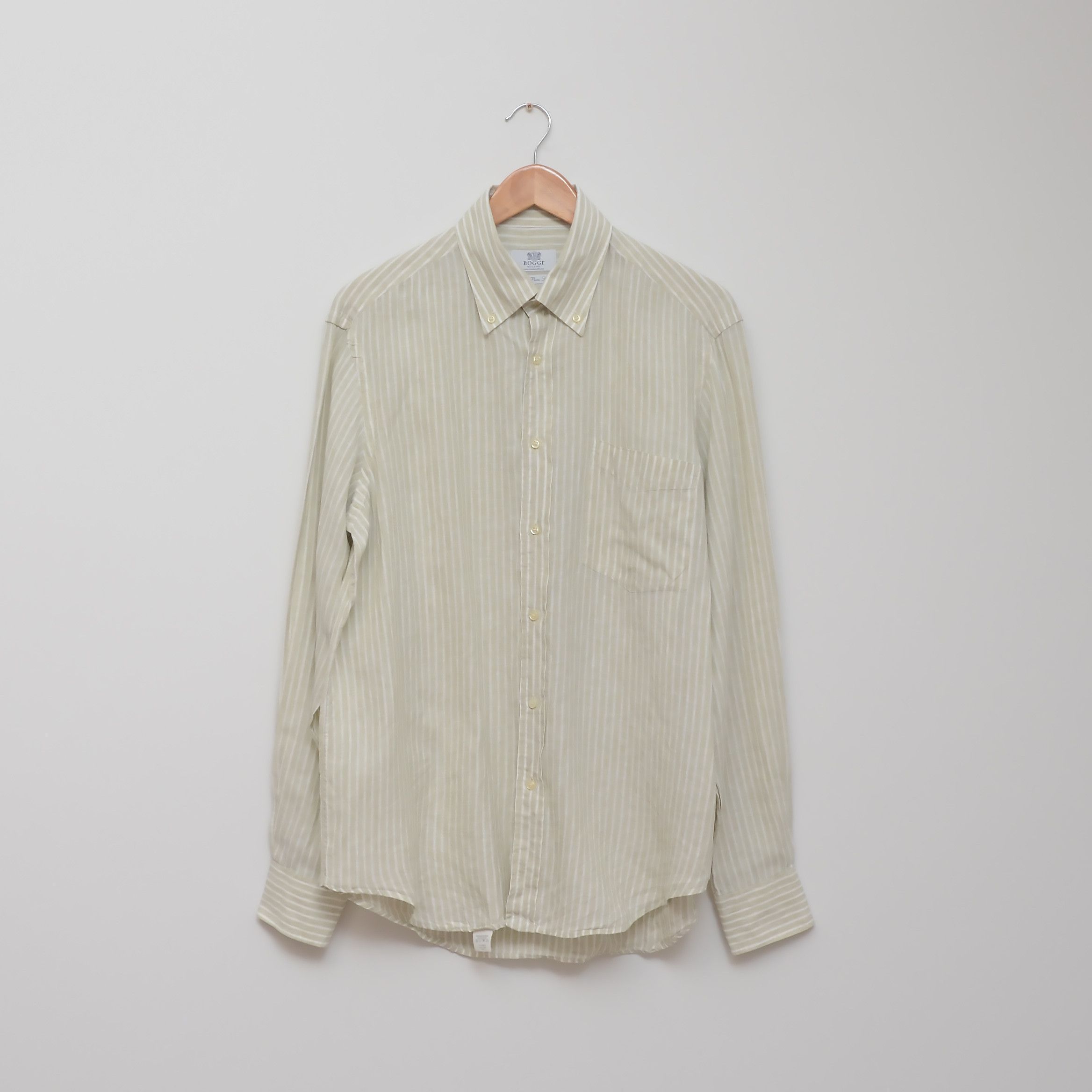 Boggi Boggi Milano 100% Pure Linen Shirt Striped Size US L / EU 52-54 / 3 - 1 Thumbnail