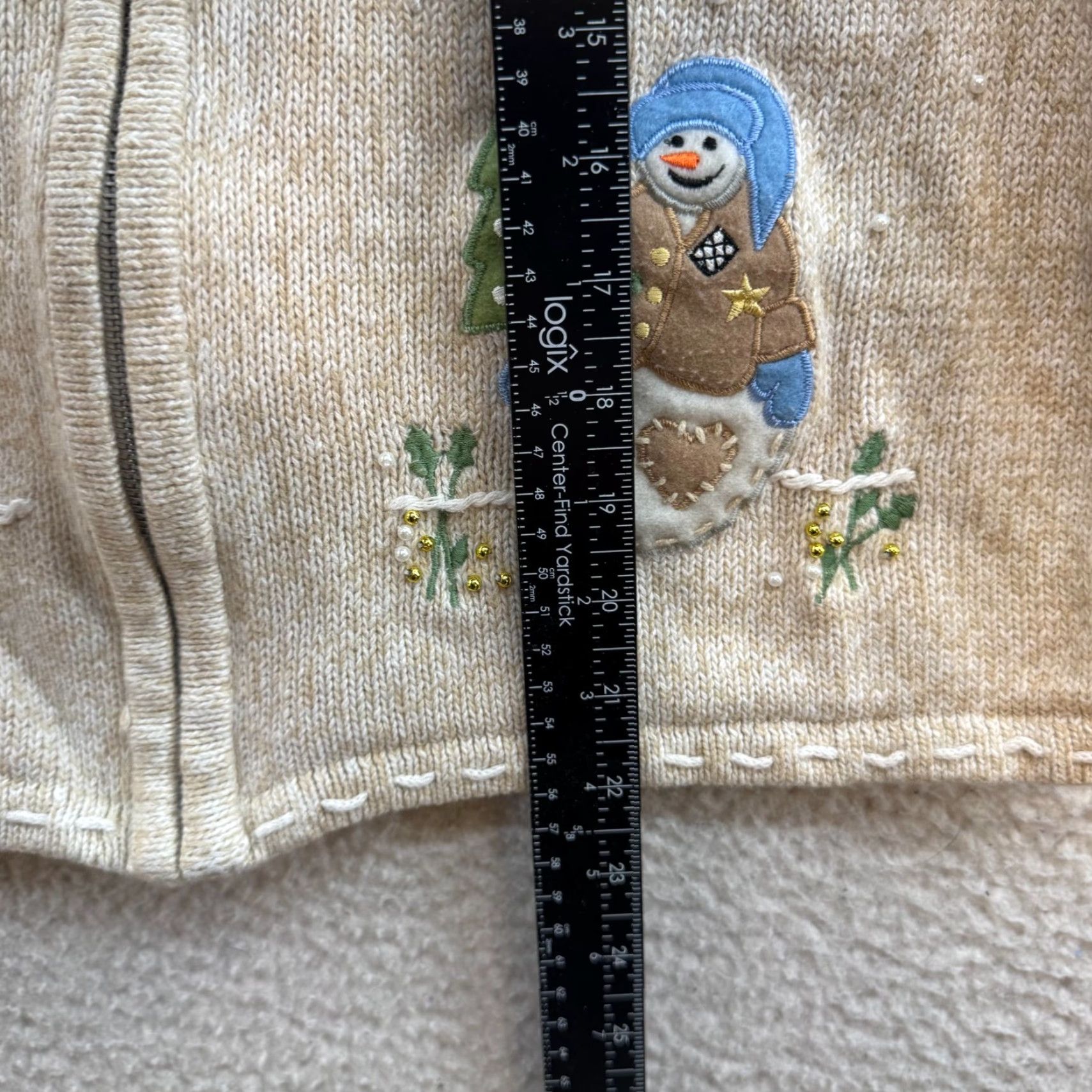 Vintage VINTAGE Pappagallo Christmas Sweater Vest Shirt Women Medium Beige Mock Neck Knit Snowman Winter Size M / US 6-8 / IT 42-44 - 7 Thumbnail