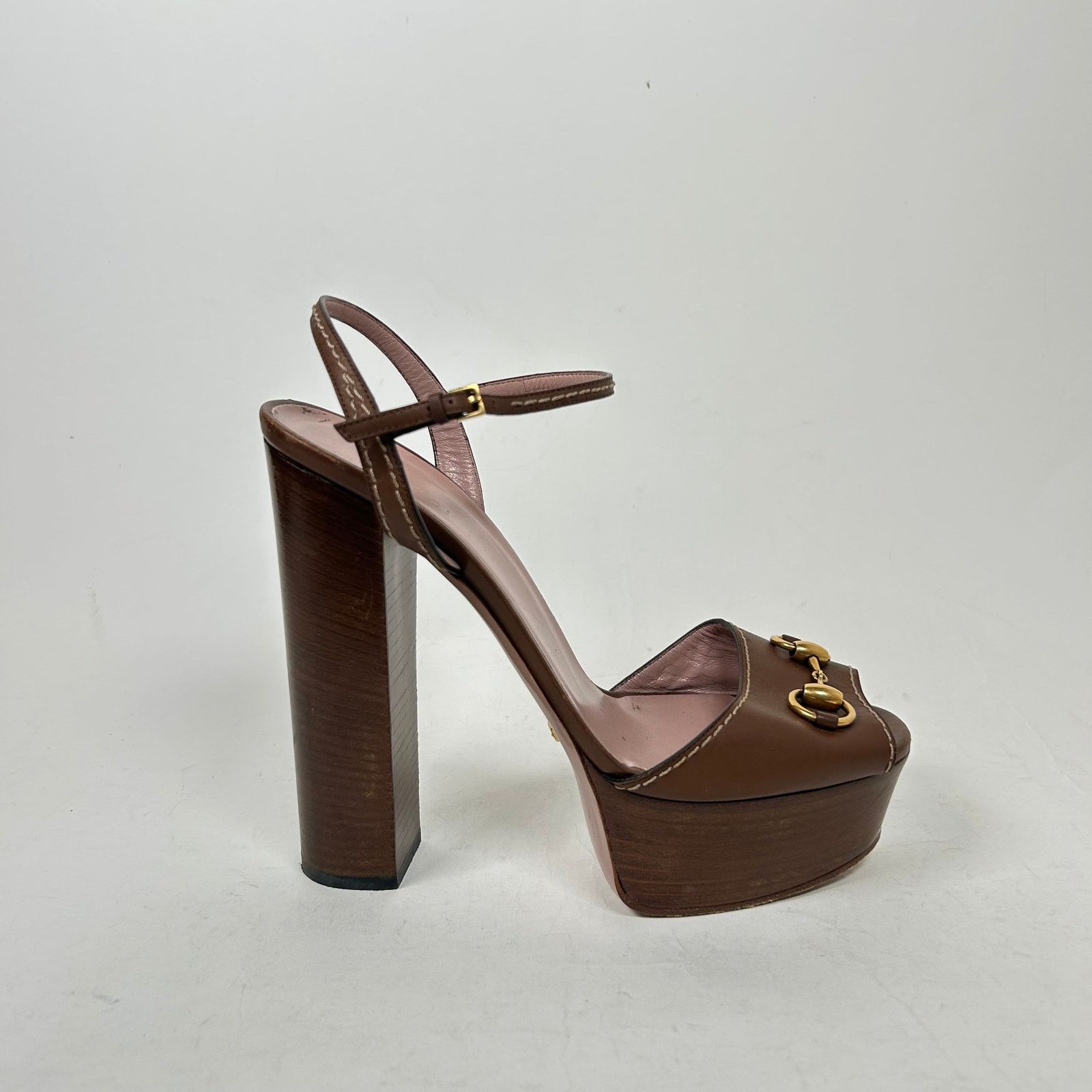 Gucci Gucci Brown Horsebit Platform Sandals Size 41.5 Size US 11.5 / IT 41.5 - 1 Thumbnail