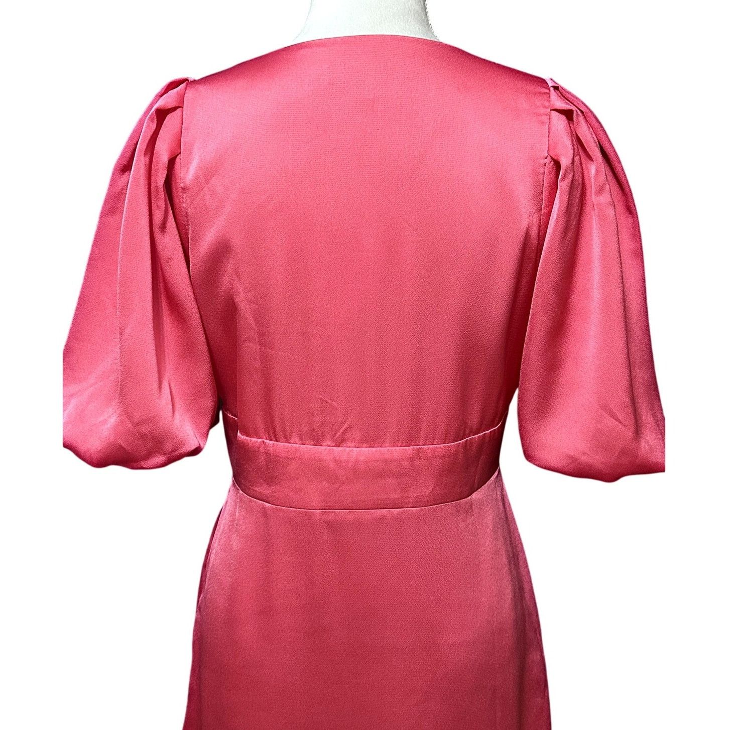 Other Halogen Satin Midi Dress Puff Sleeve Pink Women's S NWOT Size S / US 4 / IT 40 - 6 Thumbnail