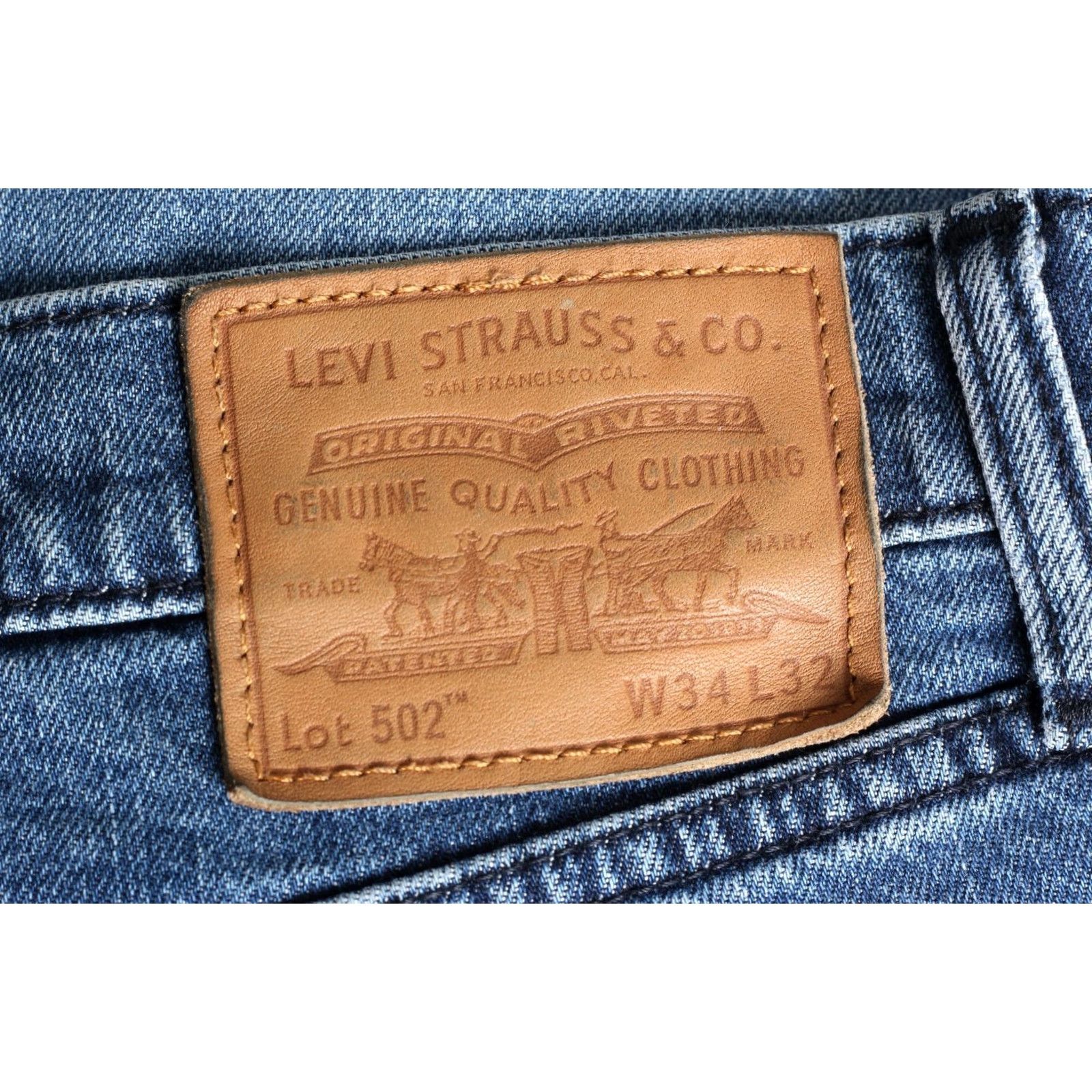 Levi's LEVI’S 502 Tapered Jeans Men 34x30 34x32 Premium Big E Stretch Denim Blue Regular Zip 5-Pocket Size US 34 / EU 50 - 4 Thumbnail