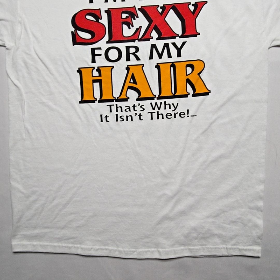 Gildan Vintage Balding Shirt I'm Too Sexy for My Hair L Funny Tee Size US L / EU 52-54 / 3 - 3 Thumbnail