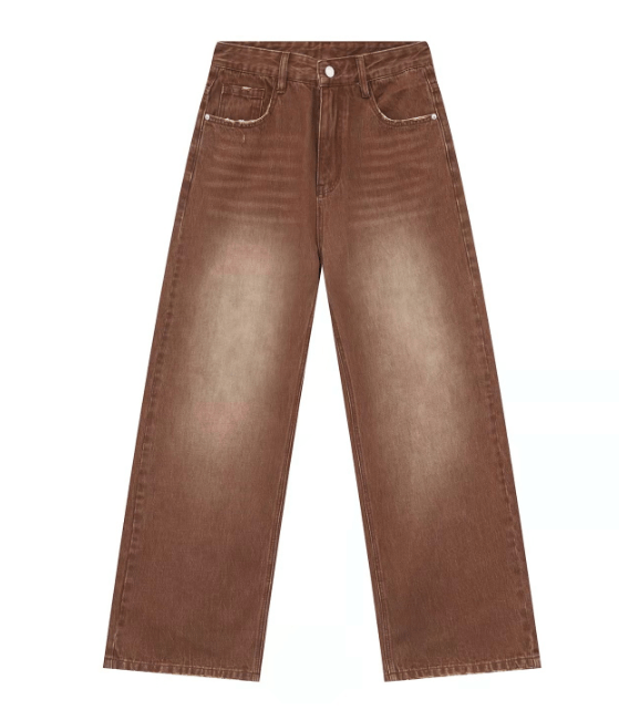 Japanese Brand × Jean Vintage Brown Washed Loose Straight Jeans Size US 32 / EU 48 - 5 Thumbnail