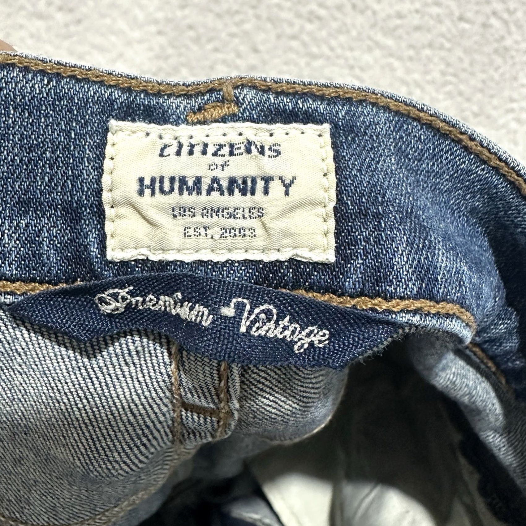 Citizens Of Humanity VINTAGE Citizens of Humanity Drew Flip Flop Flare Denim Jeans 28 Blue Womens Wide Leg 5-Pocket Distressed Jeans Size 28" / US 6 / IT 42 - 3 Thumbnail