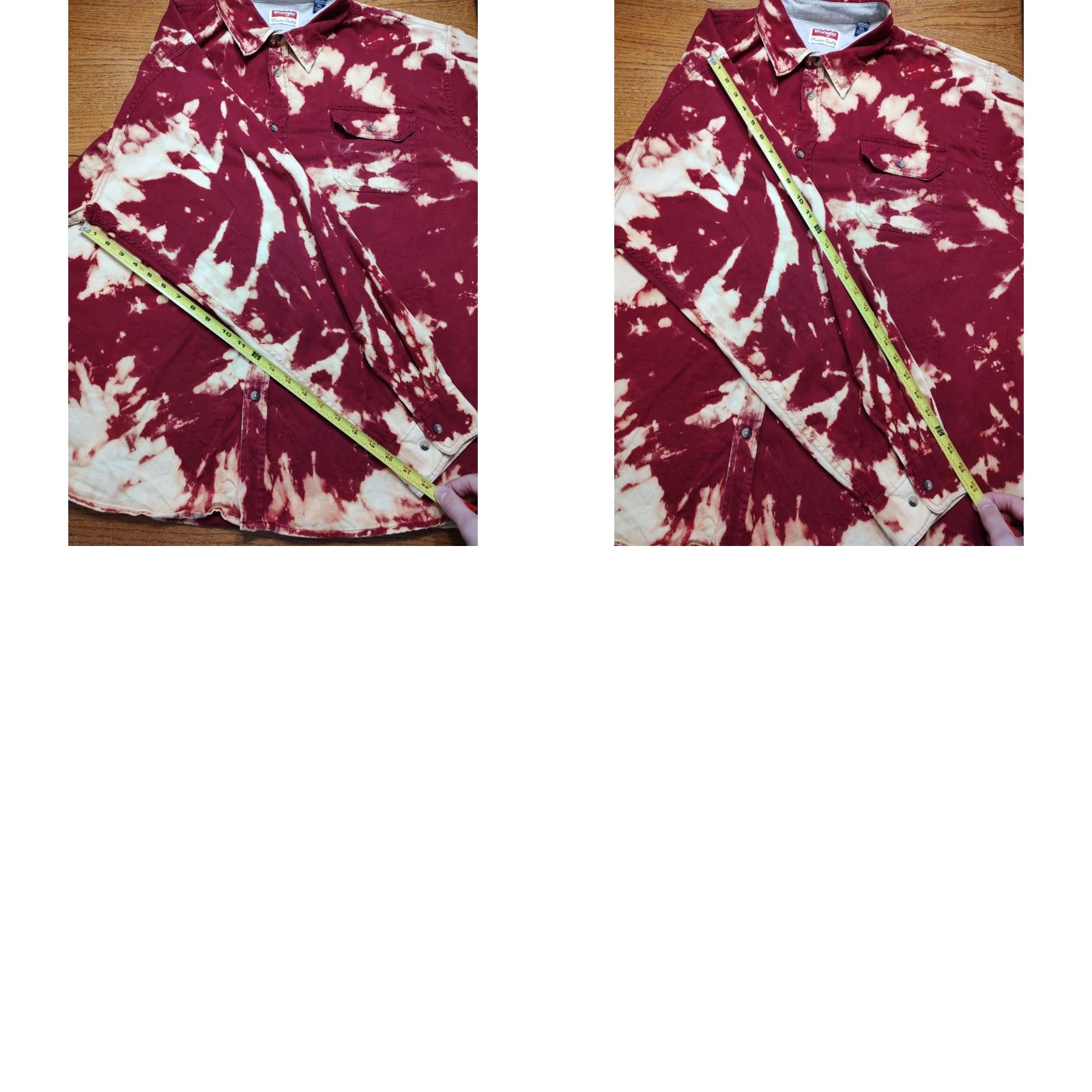 Wrangler VINTAGE Wrangler Shirt 3XL Men Tie Dye Red Flannel Pockets Decorative Easy Care 80s 90s Bohemian Western Cowboy Western Shirt Mens Size US XXL / EU 58 / 5 - 8 Thumbnail
