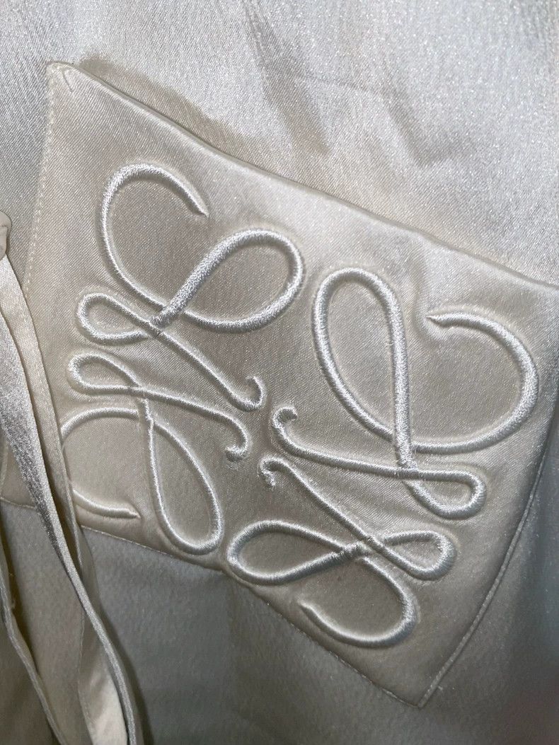 Loewe LOEWE Women's logo Logo acetate silk satin button shirt Size 4XL / US 24-26 - 2 Thumbnail