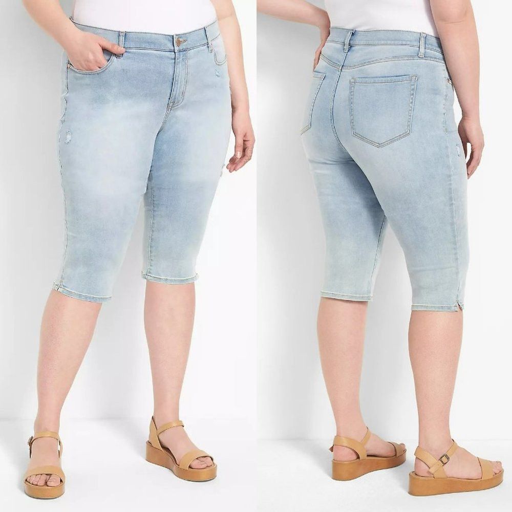 Other NWT New Lane Bryant Signature Fit Pedal Light Wash Jean Siz Size 42" / US 20 - 2 Thumbnail