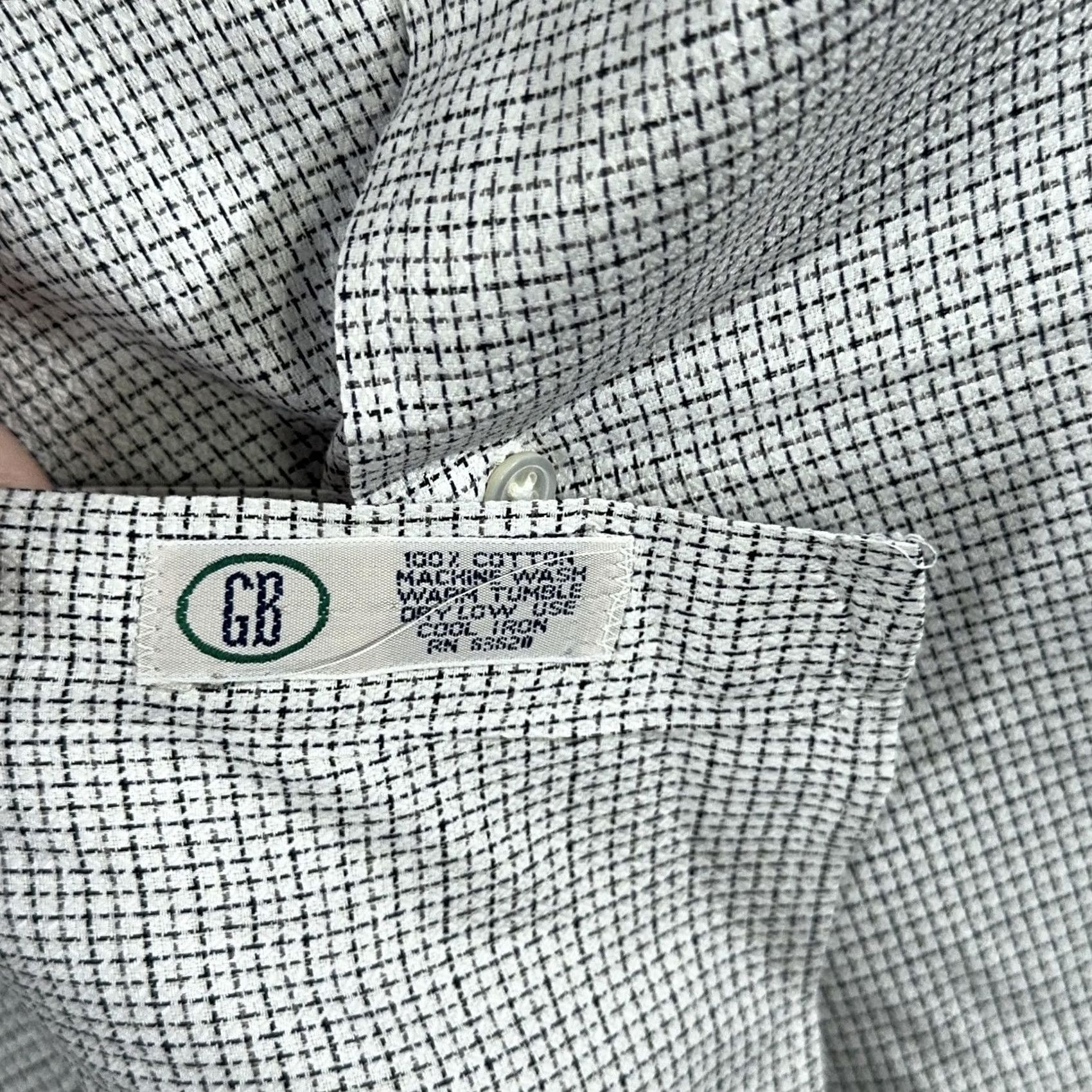 Vintage Vintage Gitman Bros Shirt Mens 18.5 34/35 White Grid 90s Boxy Fit Check Big Tall Size US XXL / EU 58 / 5 - 6 Thumbnail