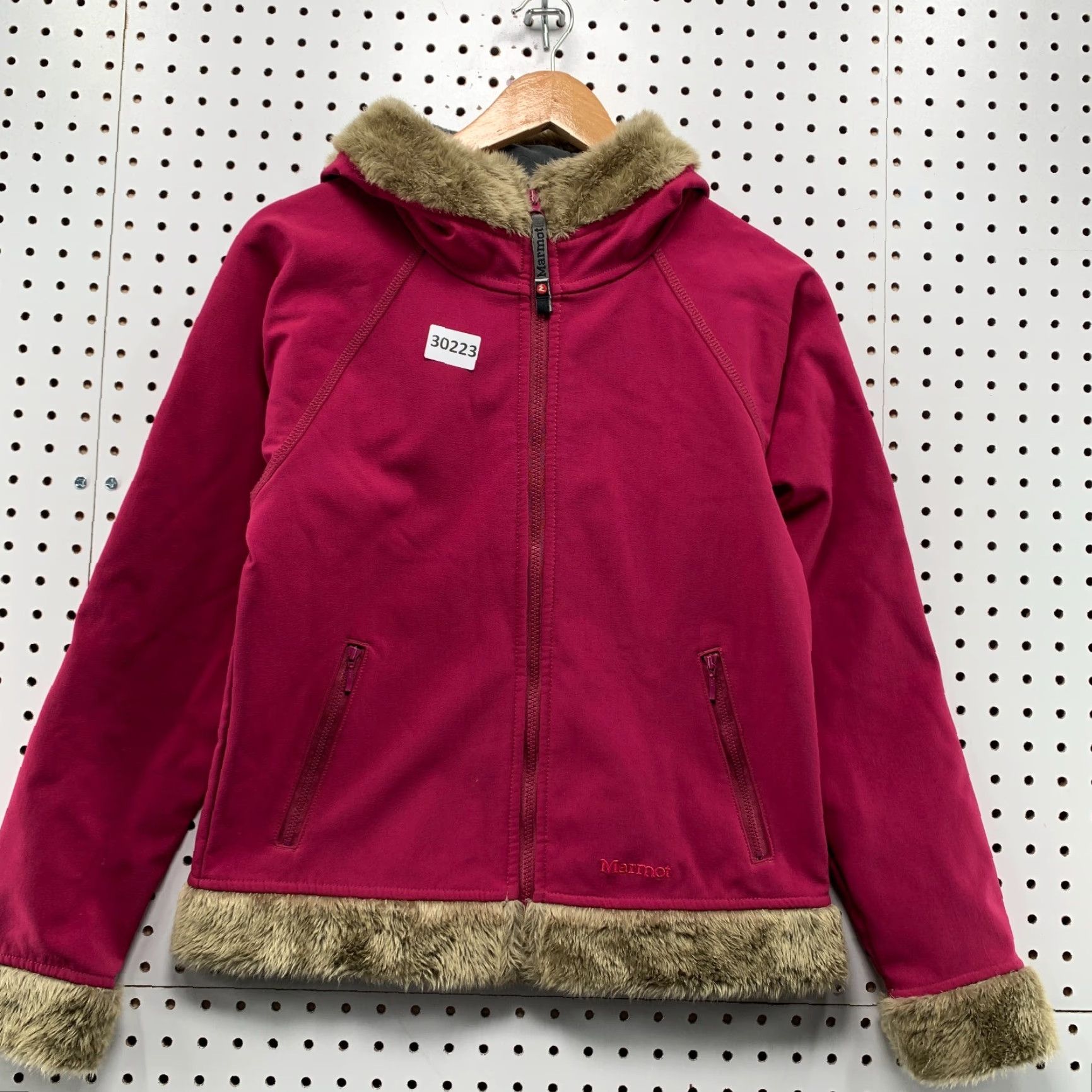 Marmot VINTAGE Marmot Furlong Hooded Jacket Womens M Pink Faux Fur Full Zip 19.5x23 Size M / US 6-8 / IT 42-44 - 6 Thumbnail