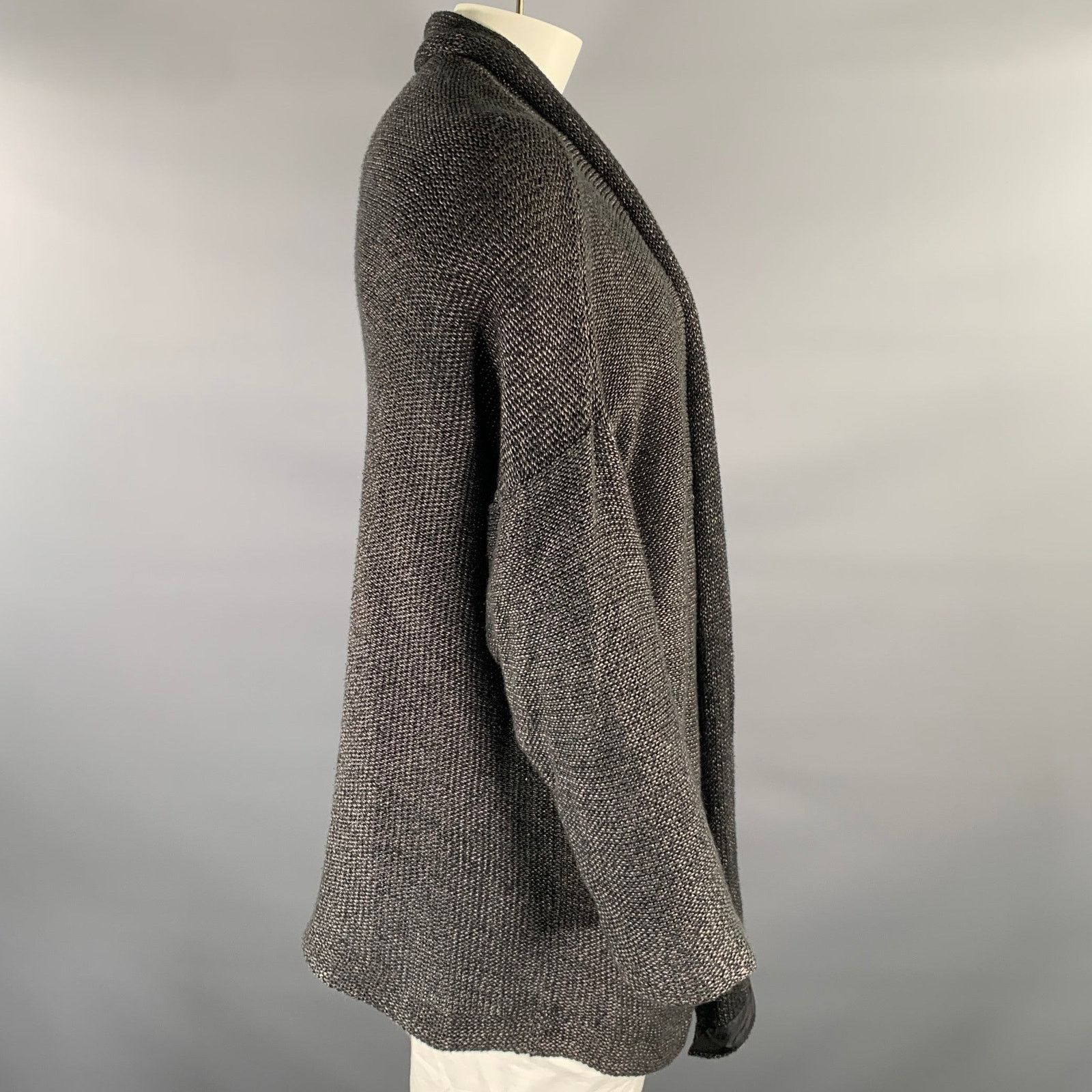 John Elliott JOHN ELLIOTT XL Grey Black Knit Linen Cotton Cape Cardigan Size US XL / EU 56 / 4 - 3 Thumbnail