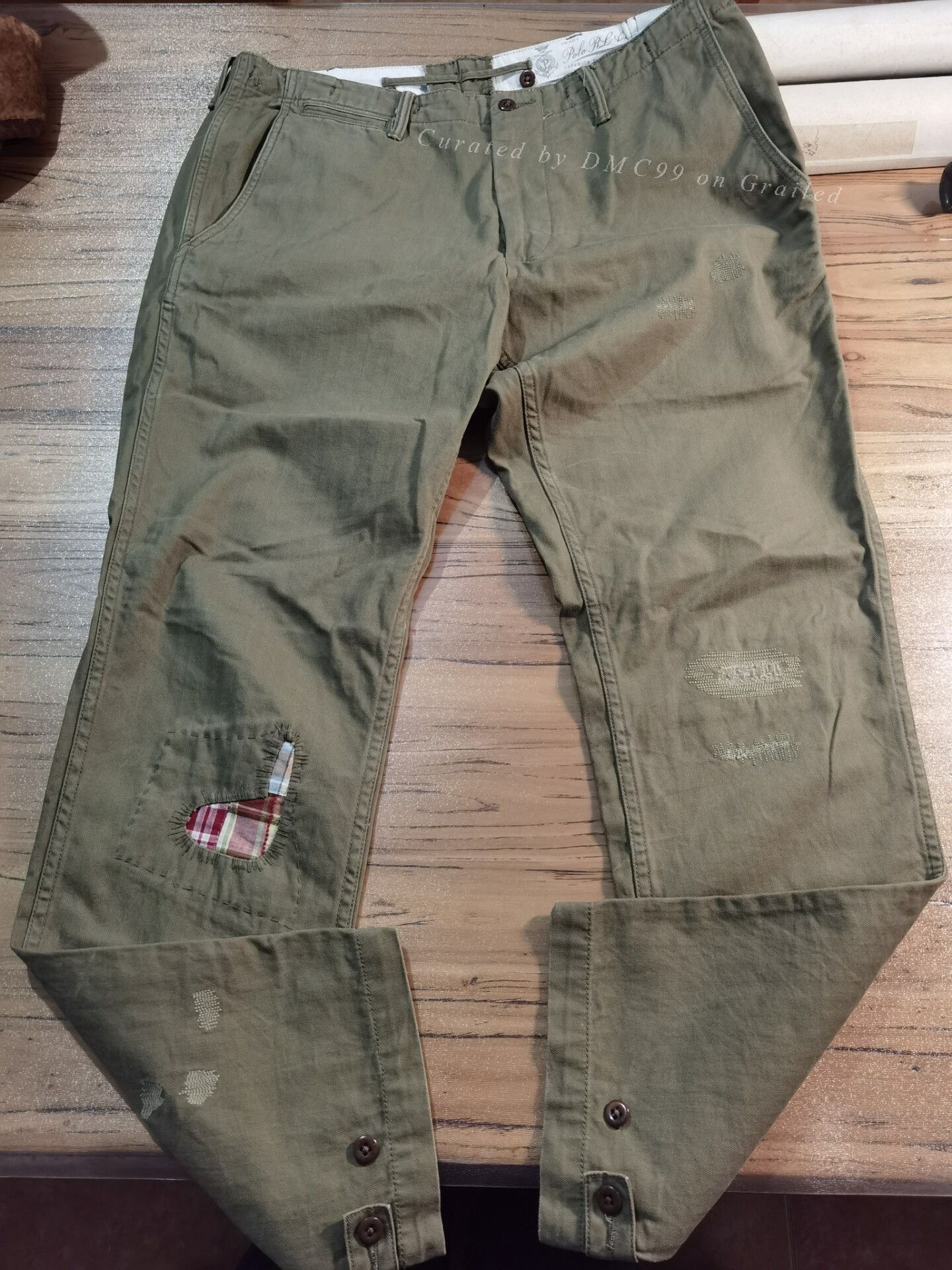 RRL Ralph Lauren Ralph Lauren Distressed Patched Sashiko Cargo Pants Size US 36 / EU 52 - 1 Thumbnail