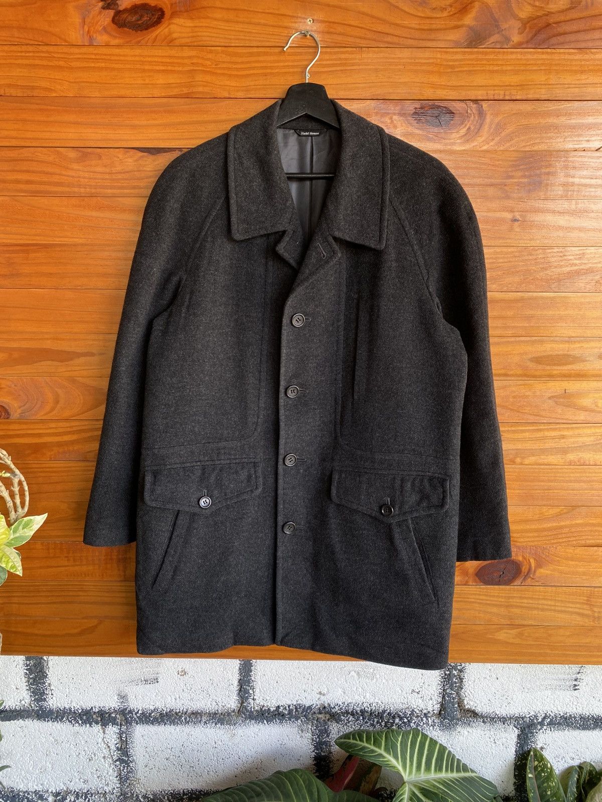 Japanese Brand Field House Cashmere Blend Wool Coat Dark Grey Outerwear Size US M / EU 48-50 / 2 - 3 Thumbnail
