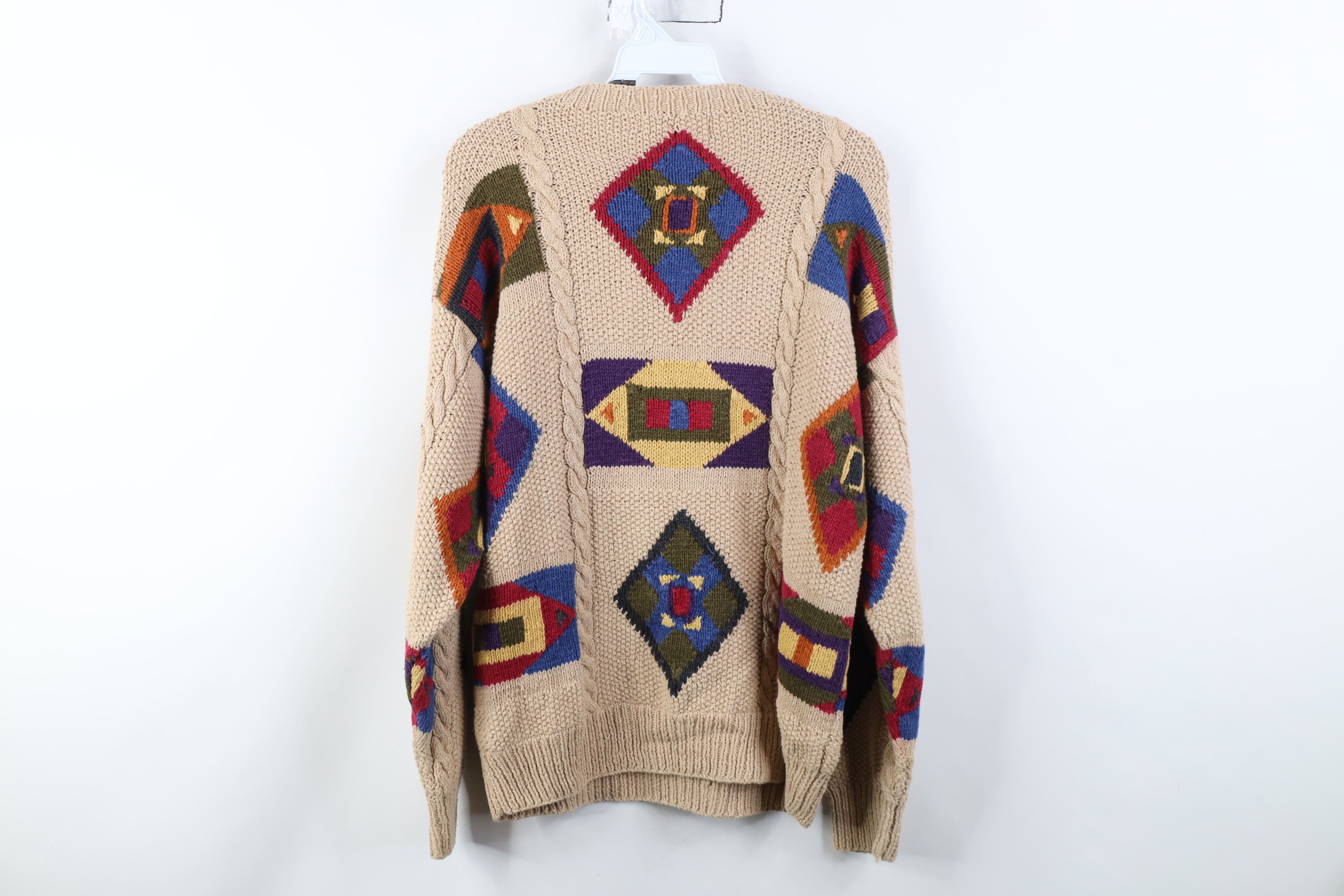 Vintage Vintage 90s Streetwear Southwestern Cable Knit Sweater Size US S / EU 44-46 / 1 - 10 Thumbnail