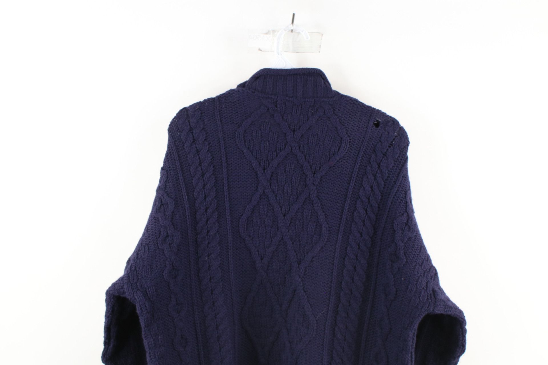 Vintage Vintage 90s Wool Chunky Cable Knit Marled Fisherman Sweater Size US L / EU 52-54 / 3 - 8 Thumbnail