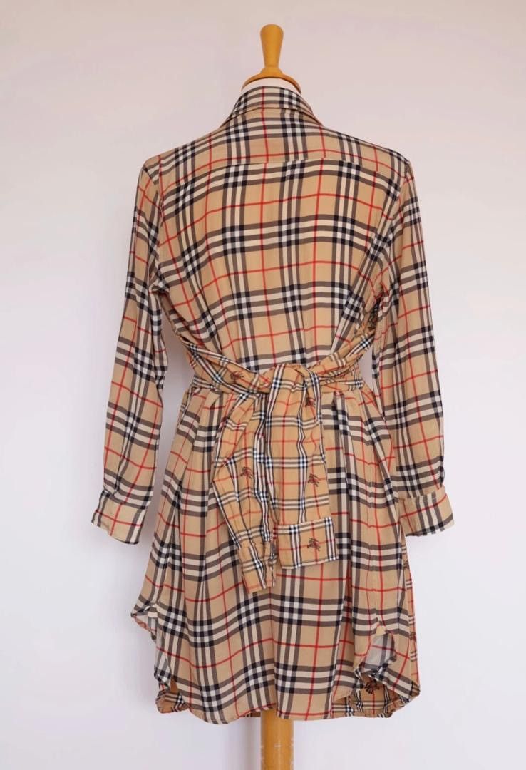 Burberry Burberry Vintage Checkered Silk and Cotton Shirt Dress Size M / US 6-8 / IT 42-44 - 6 Thumbnail
