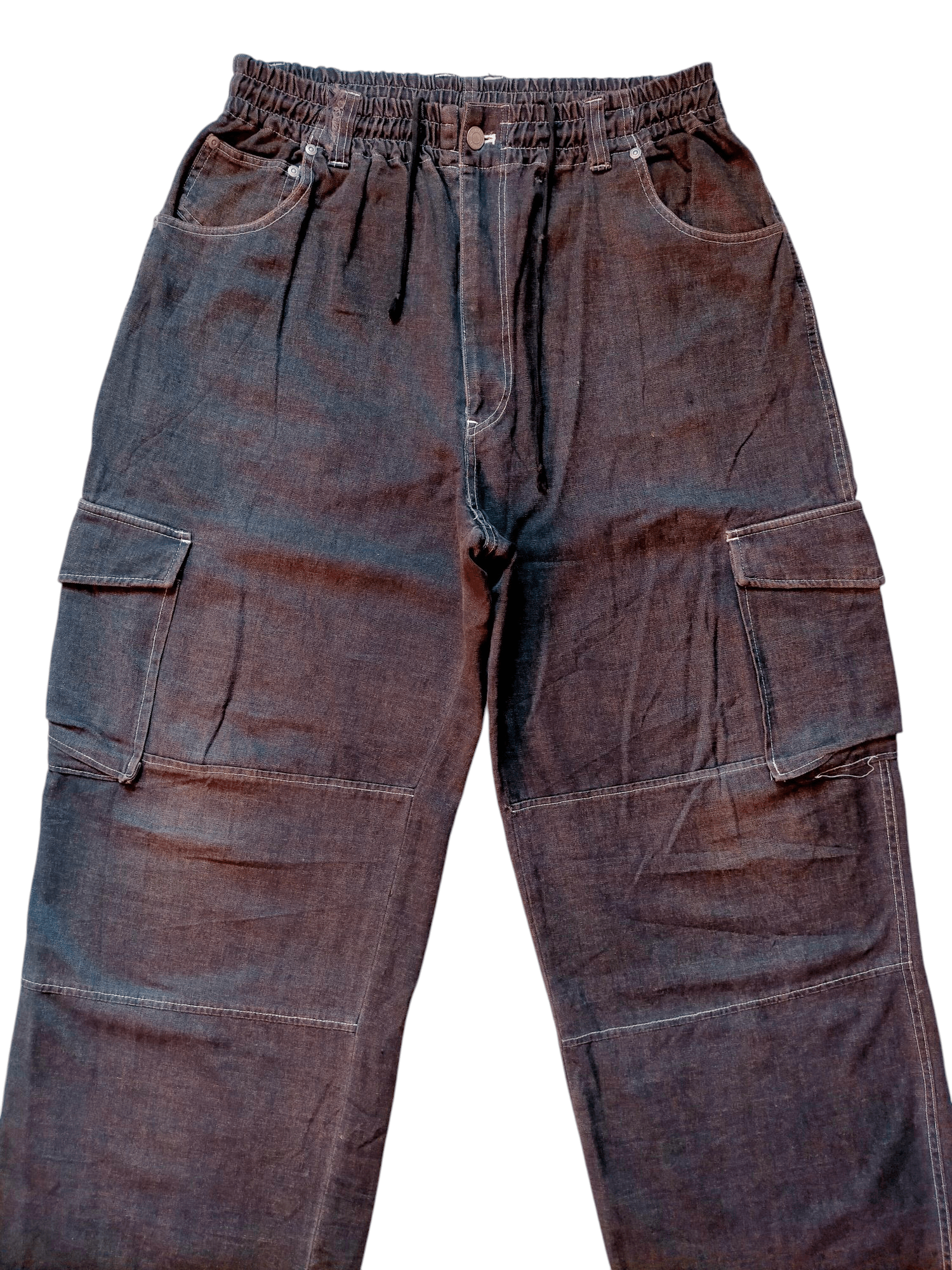 JNCO × Japanese Brand Raton Laveur Wide Leg Baggy Cargo Embroidered Black Jeans Size US 32 / EU 48 - 3 Thumbnail