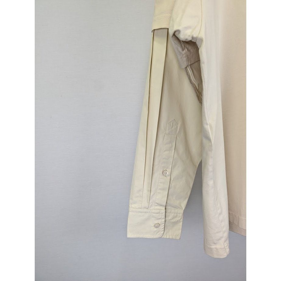 Balenciaga o1rshd1 Layered T-Shirt Back Hem Vintage Jersey Cream/Black Size US M / EU 48-50 / 2 - 12 Thumbnail