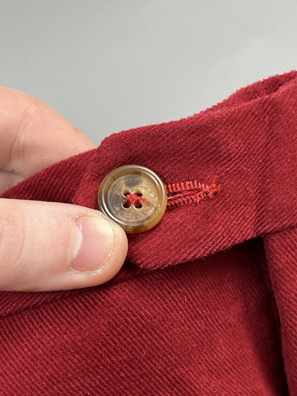 Etro Red Corduroy Trousers Pants (Y0606)