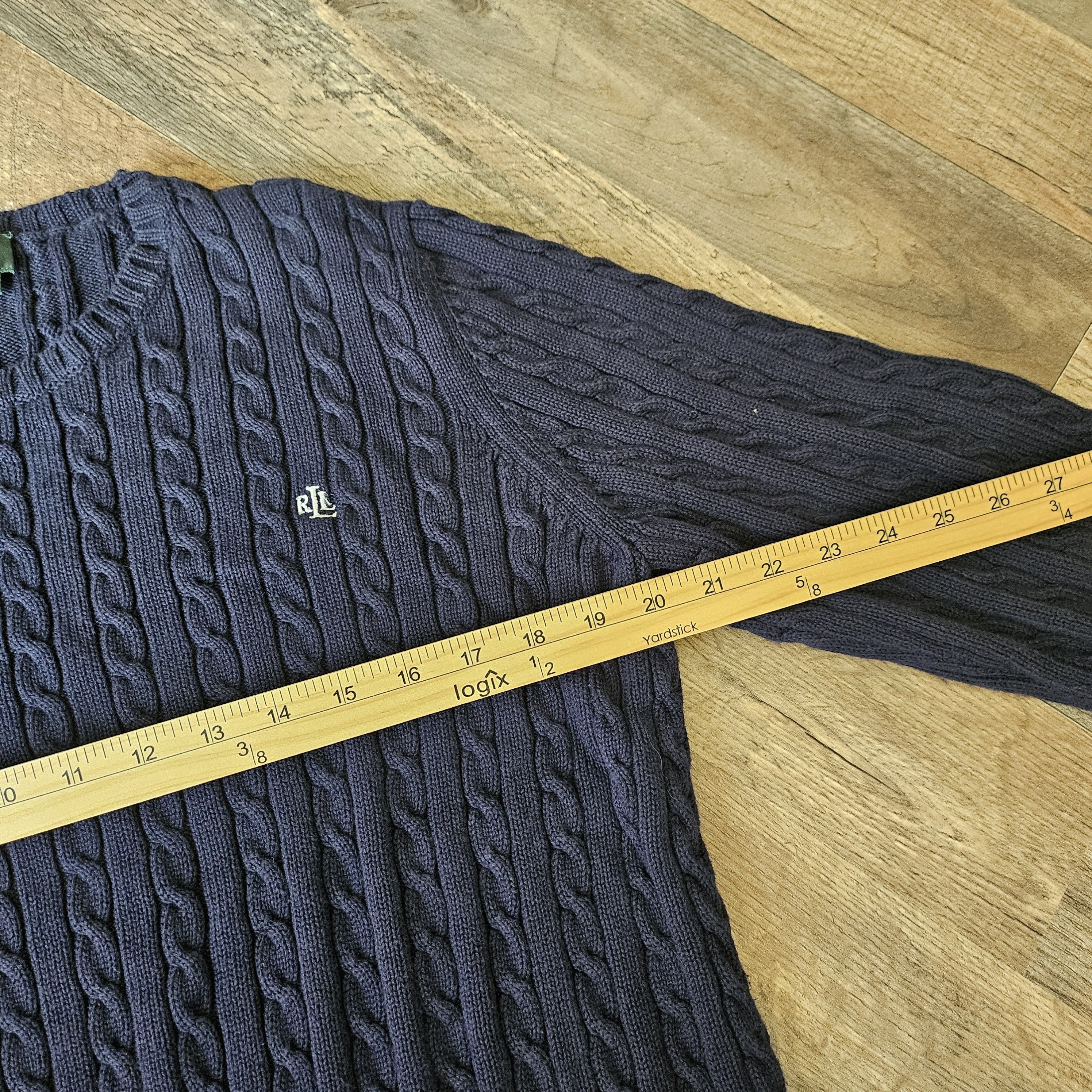Lauren Ralph Lauren Lauren Ralph Lauren Women’s Navy Cable Knit Cotton Sweater Size XL / US 12-14 / IT 48-50 - 4 Thumbnail