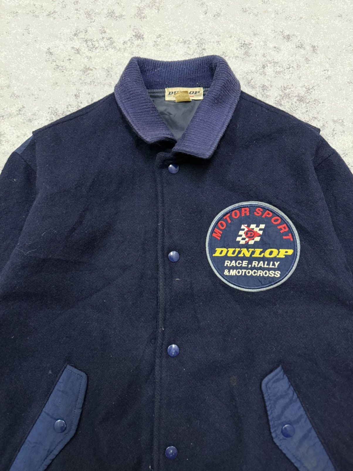 Dunlop Vintage 90s Dunlop Motorsports Fashion Wool Varsity Jacket Size US S / EU 44-46 / 1 - 6 Thumbnail