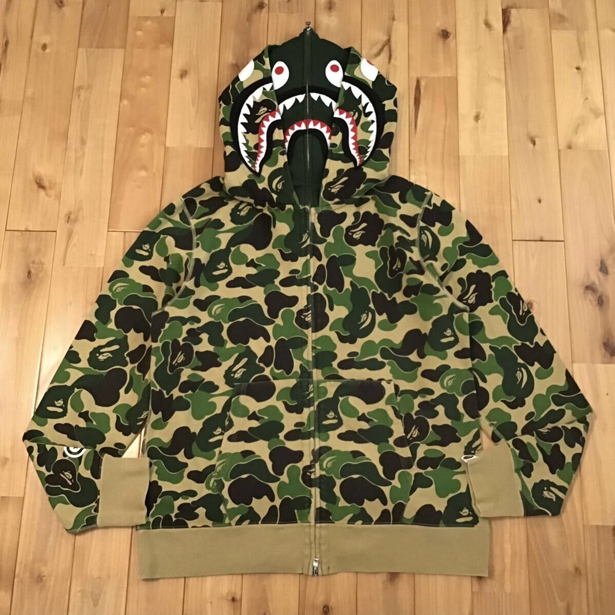 Bape BAPE Double Shark full zip hoodie ABC camo green APE Size US XL / EU 56 / 4 - 1 Thumbnail