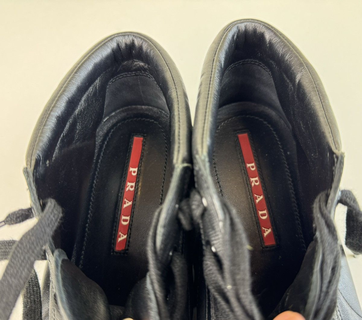 Prada Prada High Top Saffiano Leather Black Sneakers Trainers Boot Size US 10 / IT 40 - 15 Thumbnail