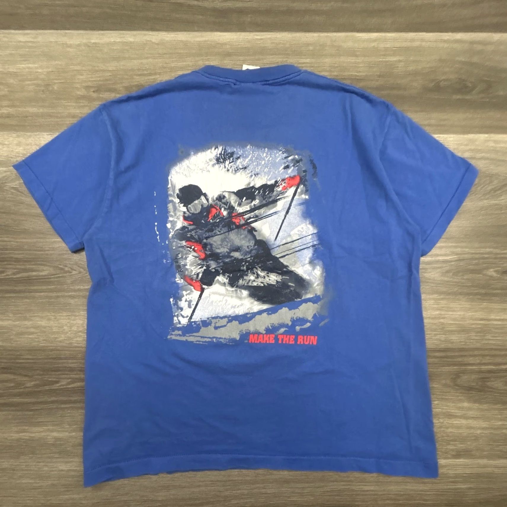 Marlboro VINTAGE Marlboro Shirt Mens XL Blue Ski Snowboard Pocket Graphic 90s Crew Neck Short Sleeve T-Shirt Size US XL / EU 56 / 4 - 2 Thumbnail