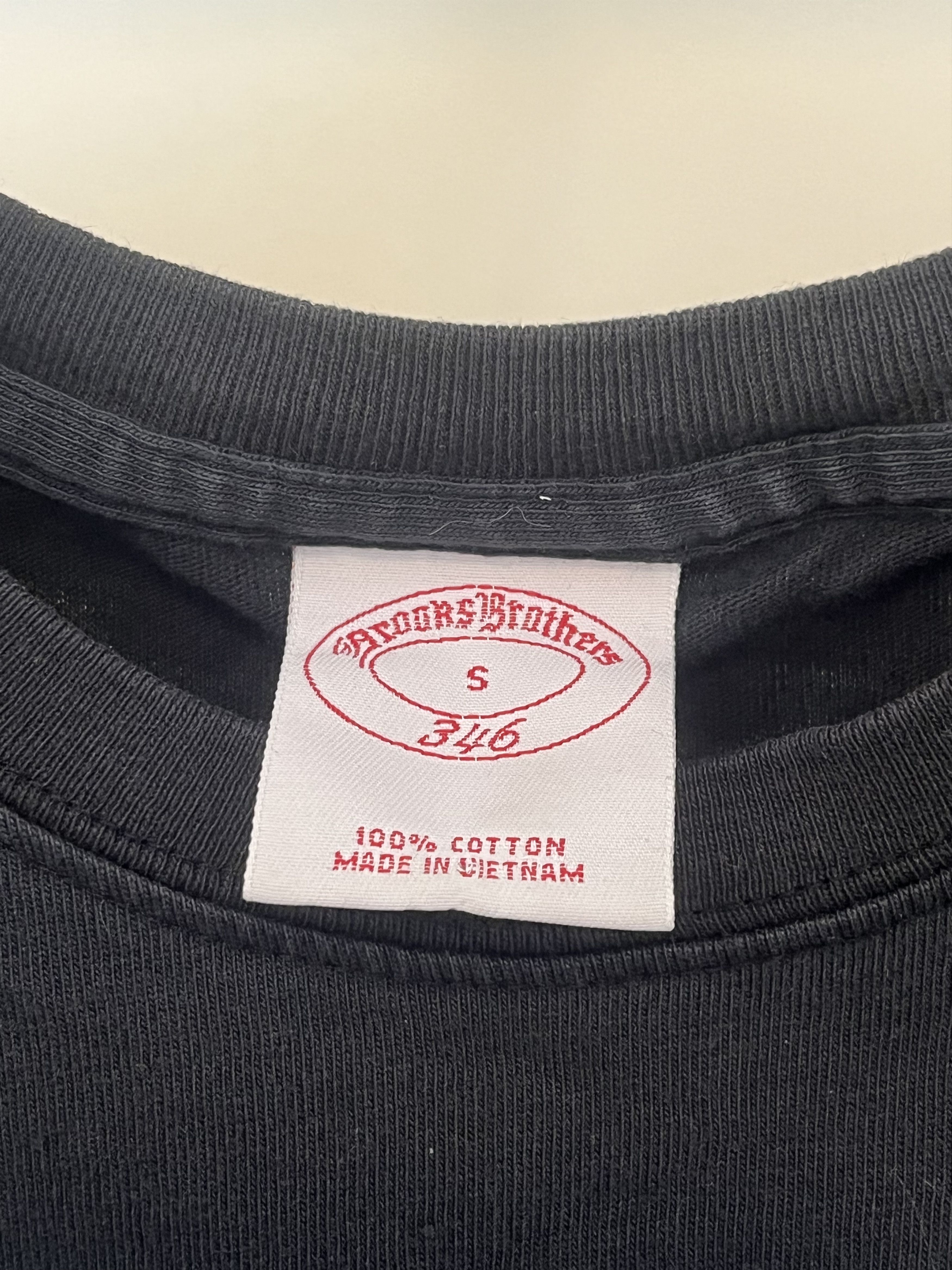 Brooks Brothers Brooks Brothers Cotton Black Logo Tee Size US S / EU 44-46 / 1 - 3 Thumbnail