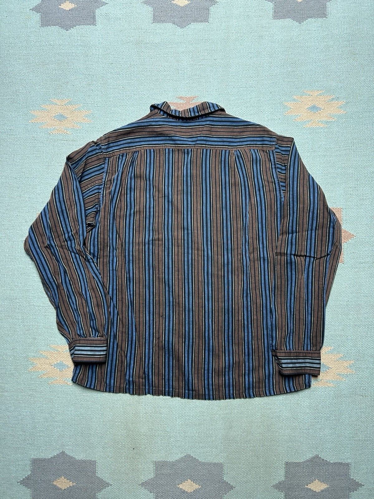 Vintage Vtg 50s button shirt rayon striped loop collar rockabilly M Size US M / EU 48-50 / 2 - 7 Thumbnail