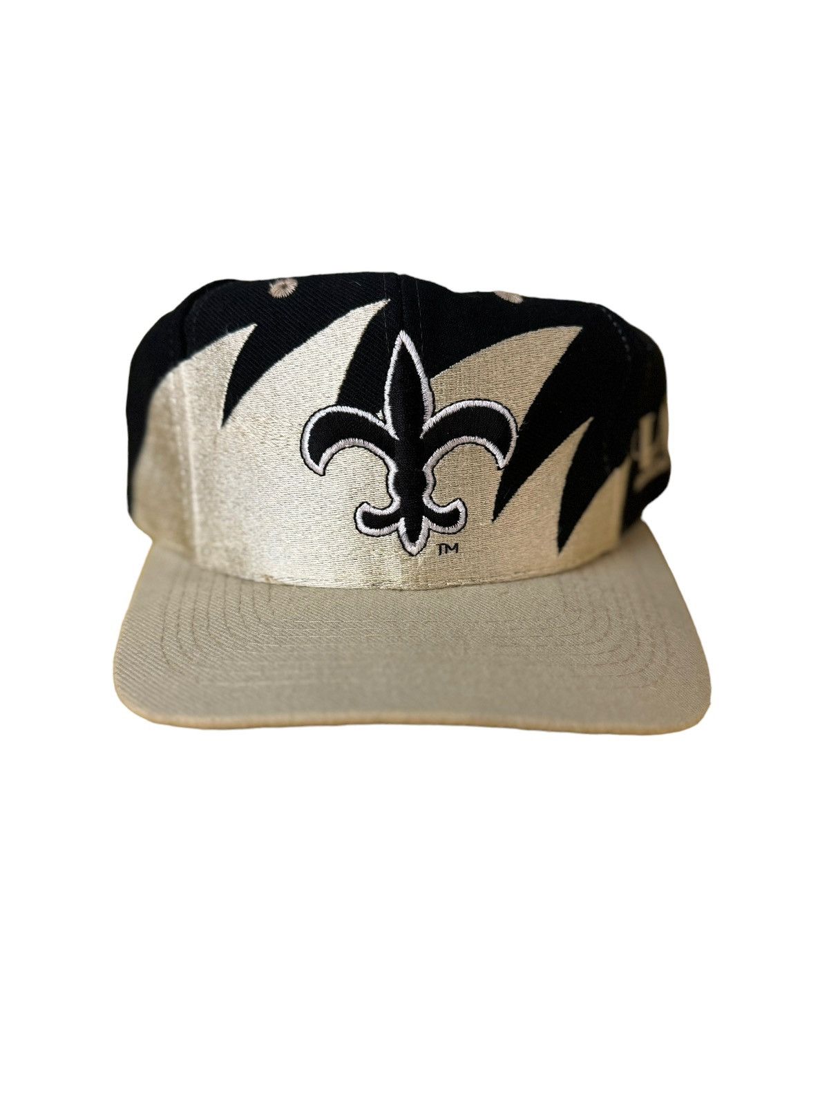 image of Logo Athletic Vintage Saints Black Dome Hat Sharktooth Black Splash Script, Men's