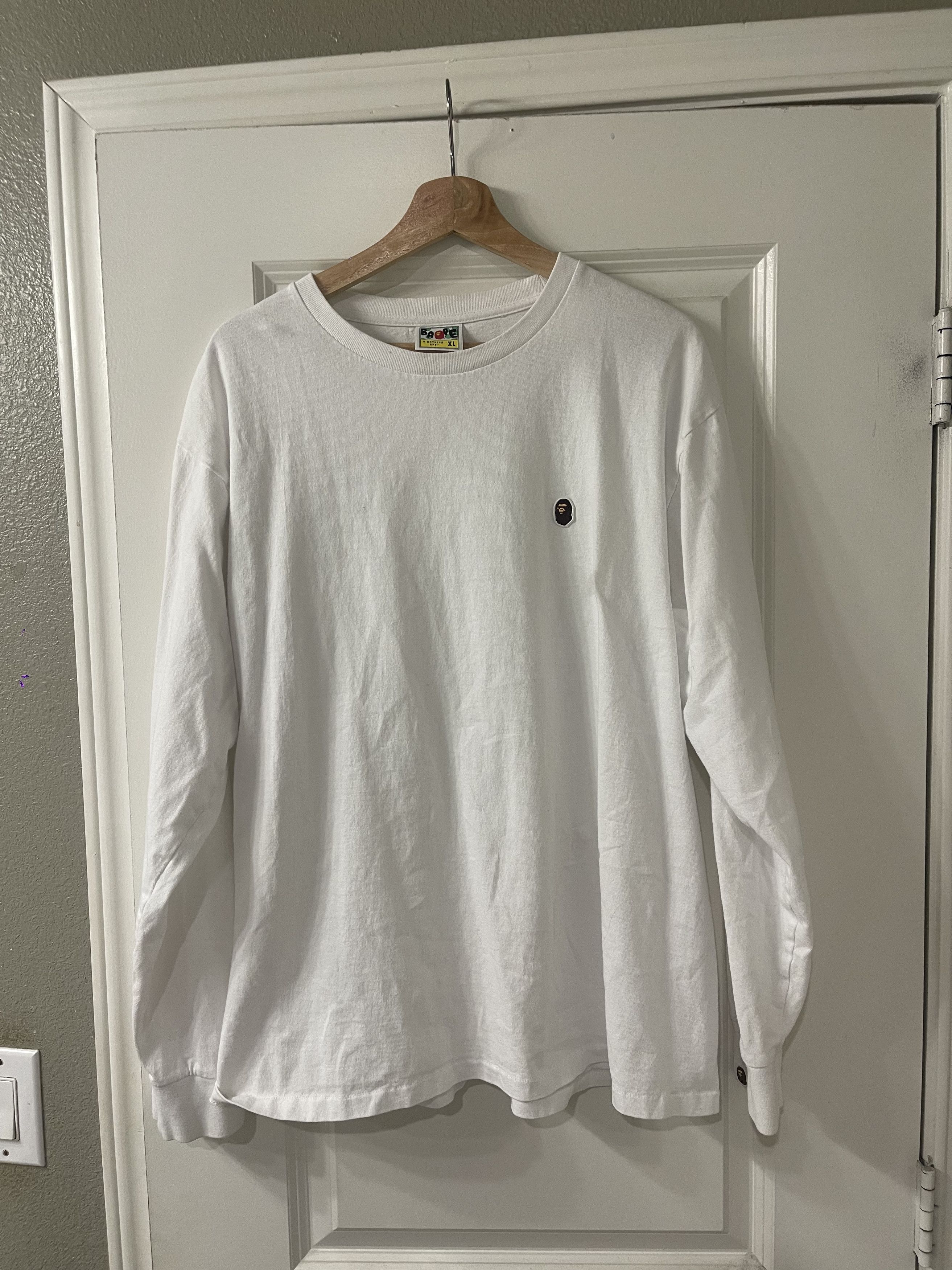 image of Bape Long Sleeve in White, Men's (Size XL)