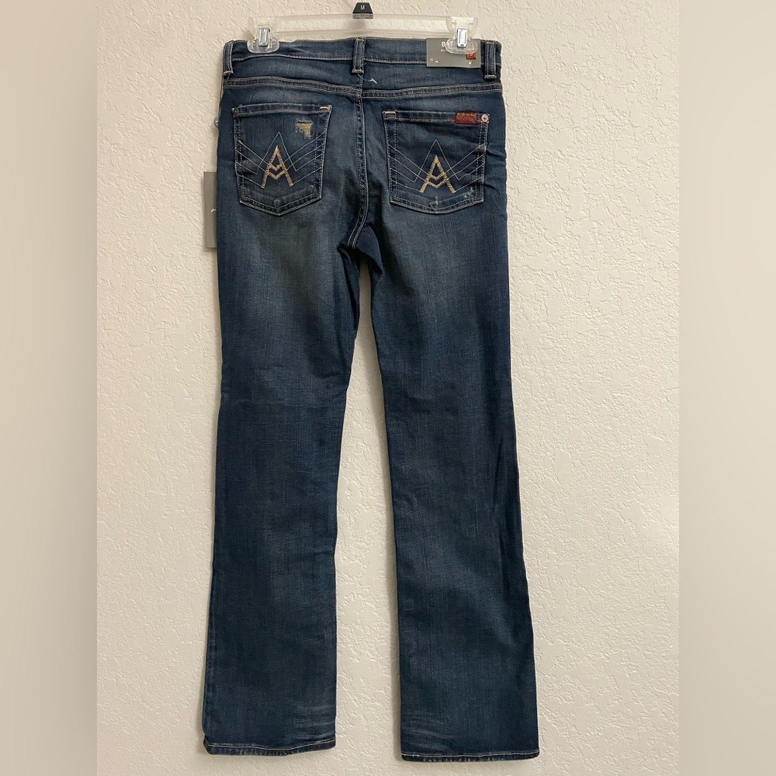 7 For All Mankind 7 For All Mankind Brett Dark Distressed Bootcut Jeans Boy 12 Size 34" / US 12 / IT 48 - 2 Thumbnail