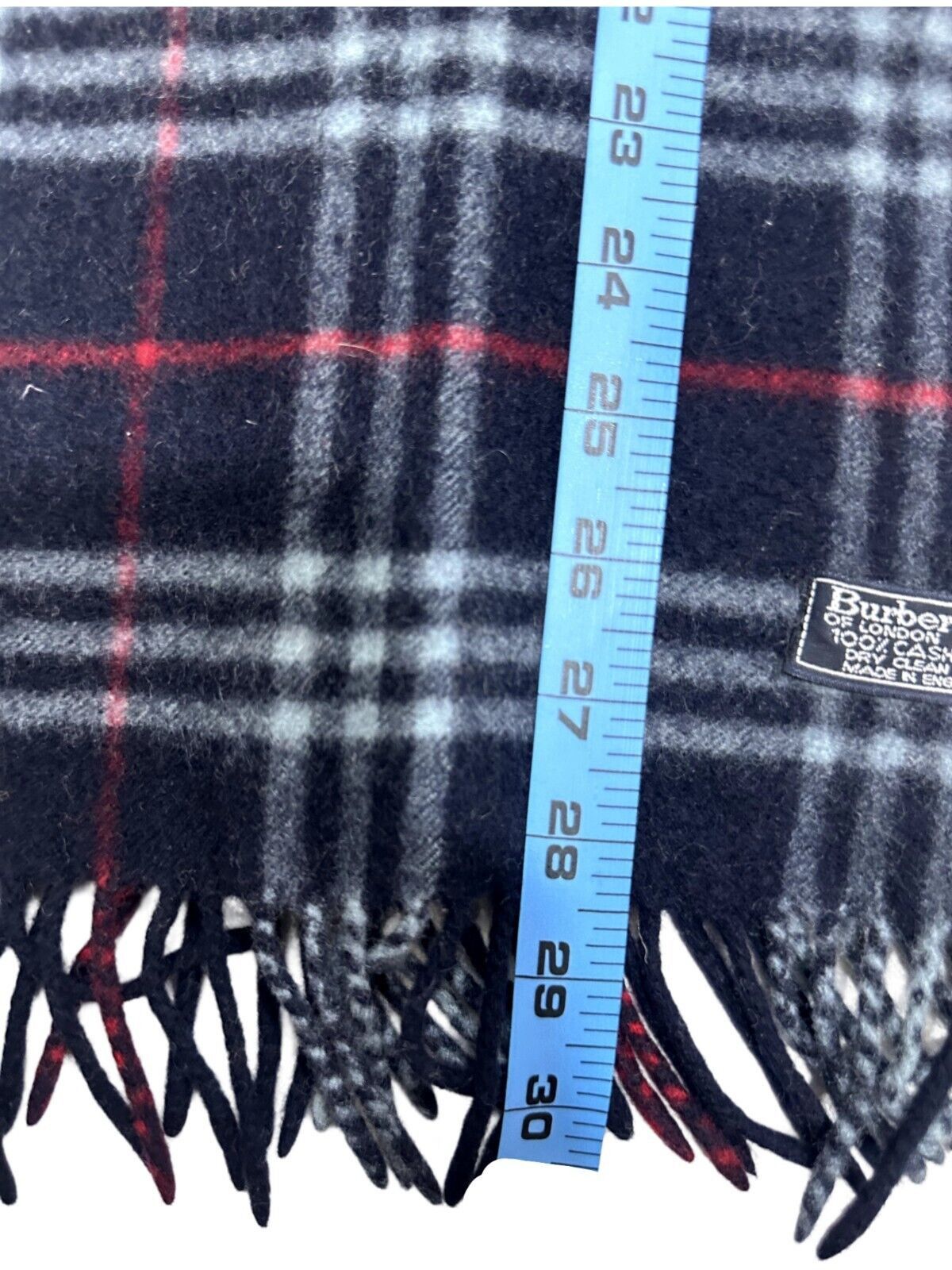 Burberry Burberrys Authentic Unisex Scarf Navy Blue 100% Cashmere Size ONE SIZE - 6 Thumbnail