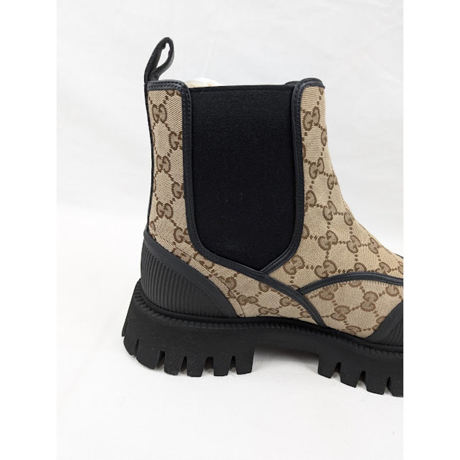 Gucci o1rshd1 Novo GG Canvas Chelsea Boots in Beige/Ebony Size US 11 / EU 44 - 4 Thumbnail