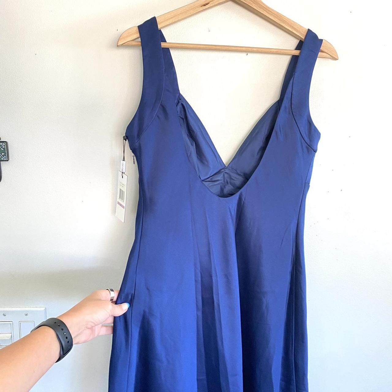 Calvin Klein CALVIN KLEIN NWT NAVY BLUE MIDI WOMENS 6 DRESS SILKY Y2K Size M / US 6-8 / IT 42-44 - 7 Thumbnail