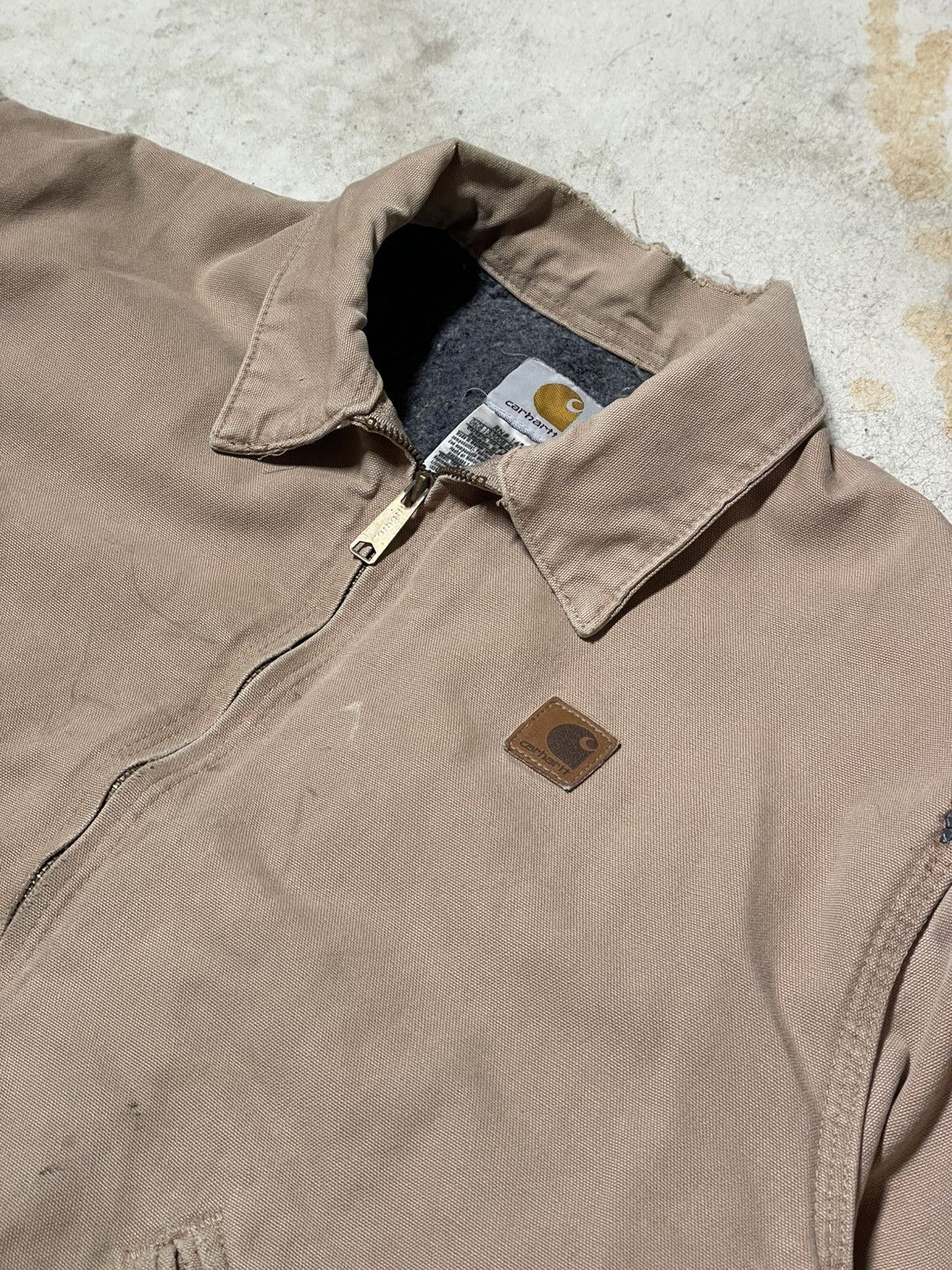 Carhartt × Vintage Carhartt Detroit Jacket Distressed Thrashed Sand Size US XXL / EU 58 / 5 - 2 Thumbnail