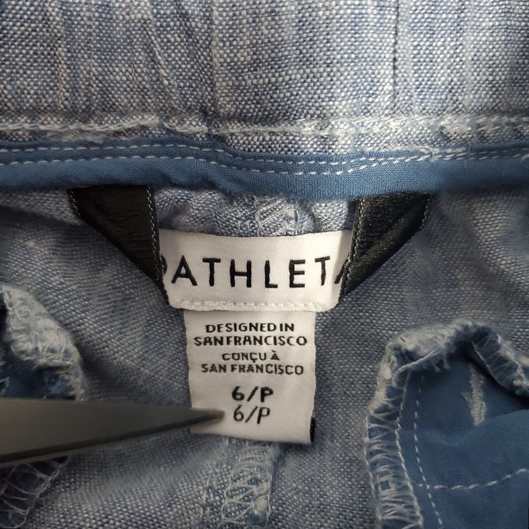 Athleta Athleta Pants Women 6P Blue Cabo Linen Jogger Elastic Waist Zip Pockets Beachy Size 28" / US 6 / IT 42 - 3 Thumbnail