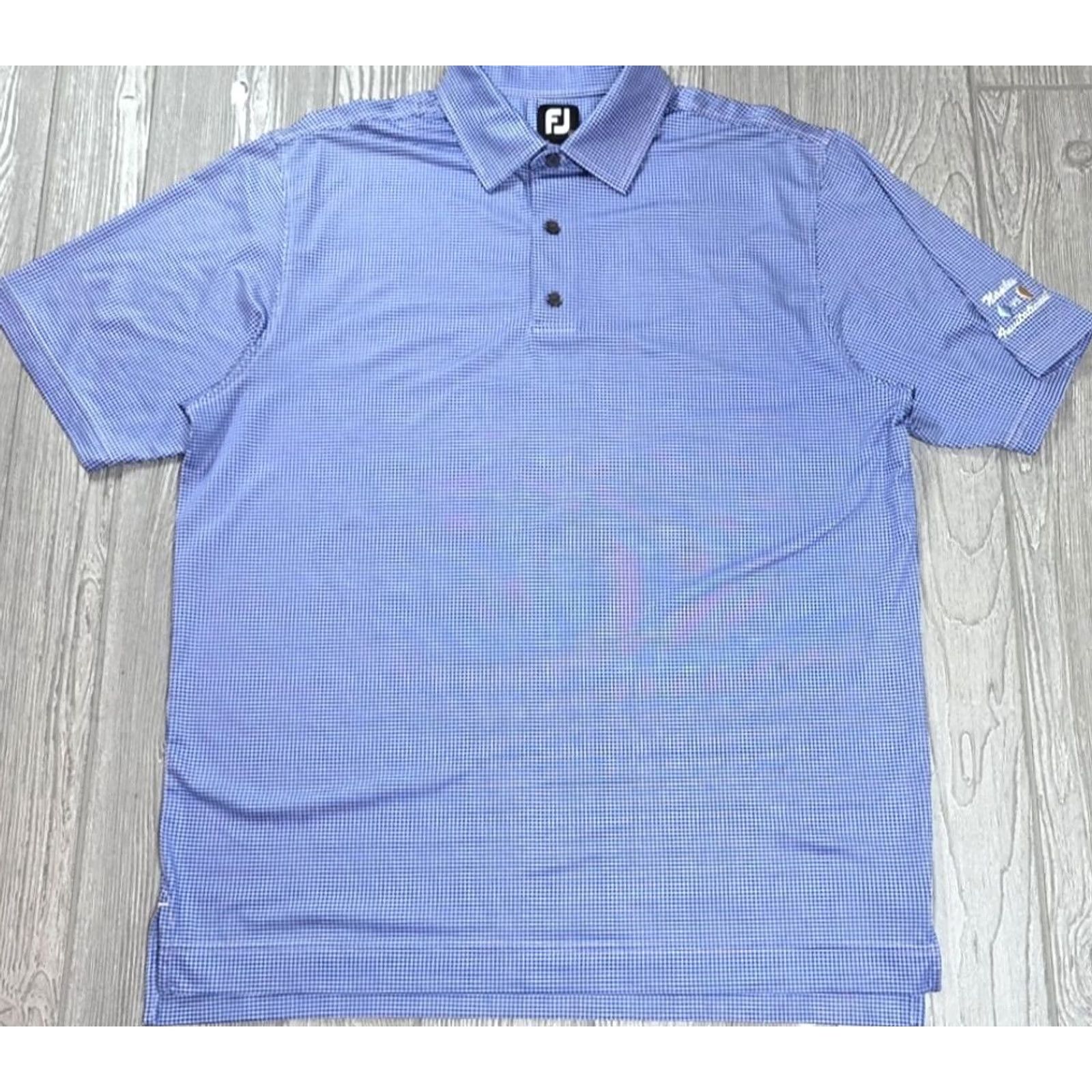 Footjoy FootJoy Polo Shirt Mens L Blue Houndstooth Performance Naples FJ Golf Size US L / EU 52-54 / 3 - 2 Thumbnail