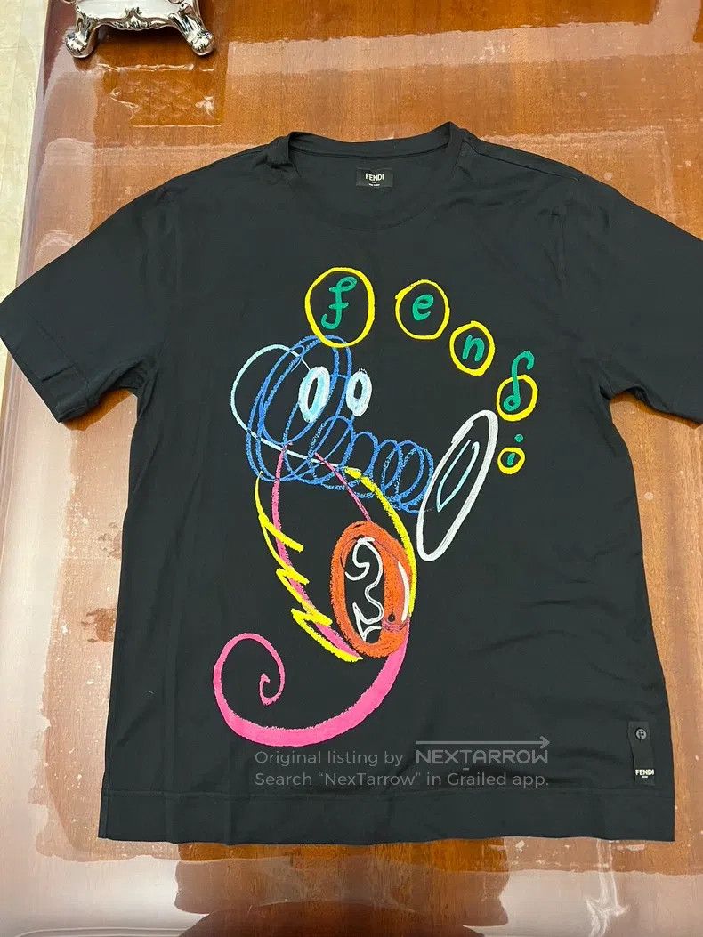 Fendi Fendi T-shirt with Front Embroidery Craftsmanship Size US S / EU 44-46 / 1 - 1 Thumbnail