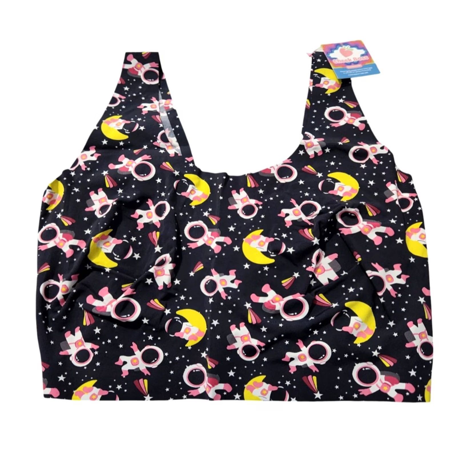 Vintage Cheek Boss Womens 2XL Bra Space Astronaut Moon Black BRA100-52 Size ONE SIZE - 2 Thumbnail