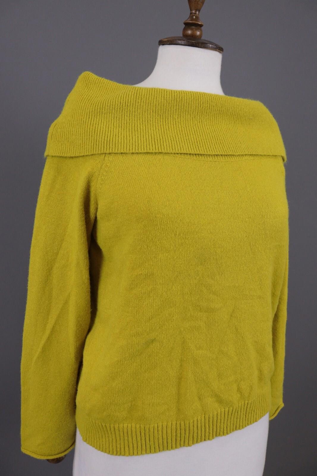 Designer Anthropologie Yellow Boat Neck Jumper Blend Sweater Size M Size M / US 6-8 / IT 42-44 - 5 Thumbnail